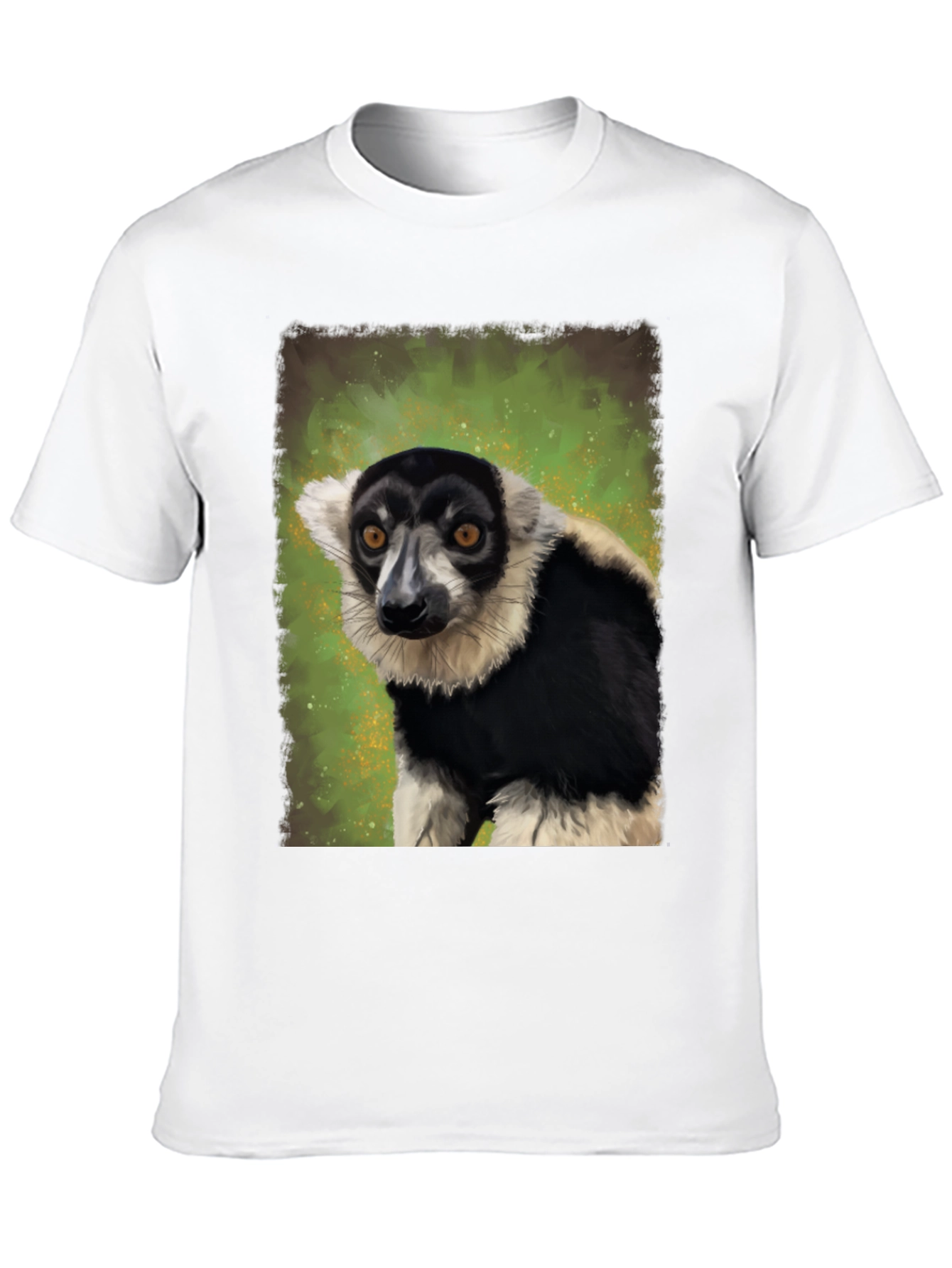 Black T-Shirt with Lemur Graphic