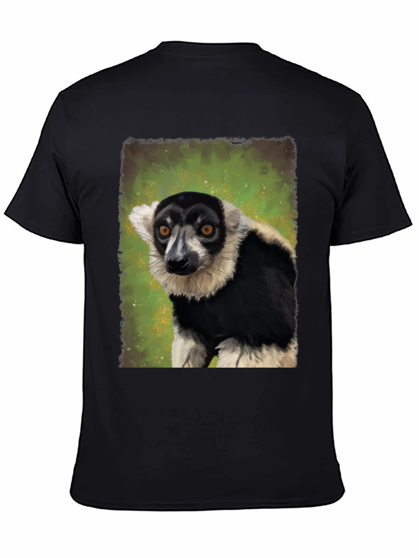 Black T-Shirt with Lemur Graphic