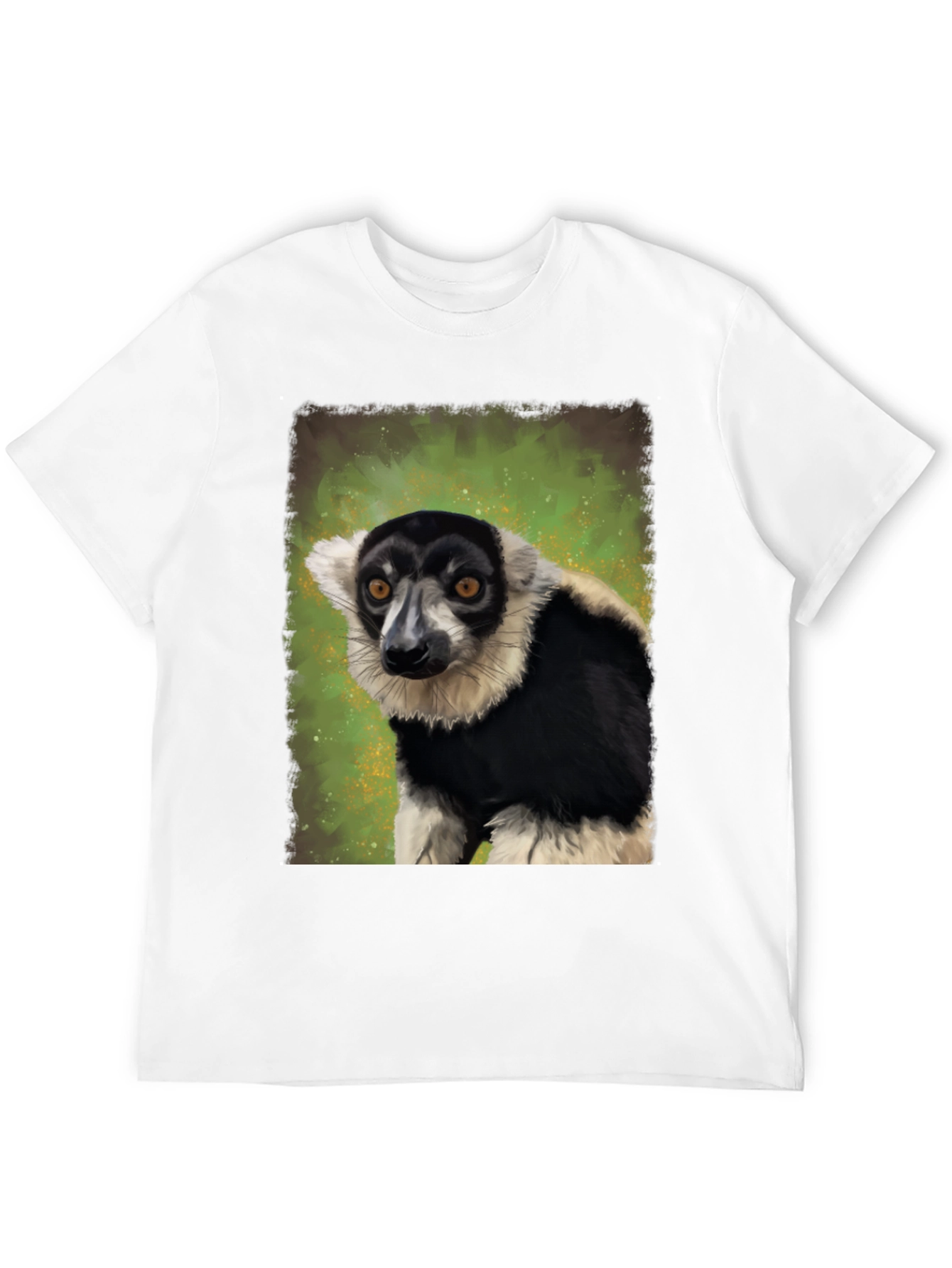 Black T-Shirt with Lemur Graphic