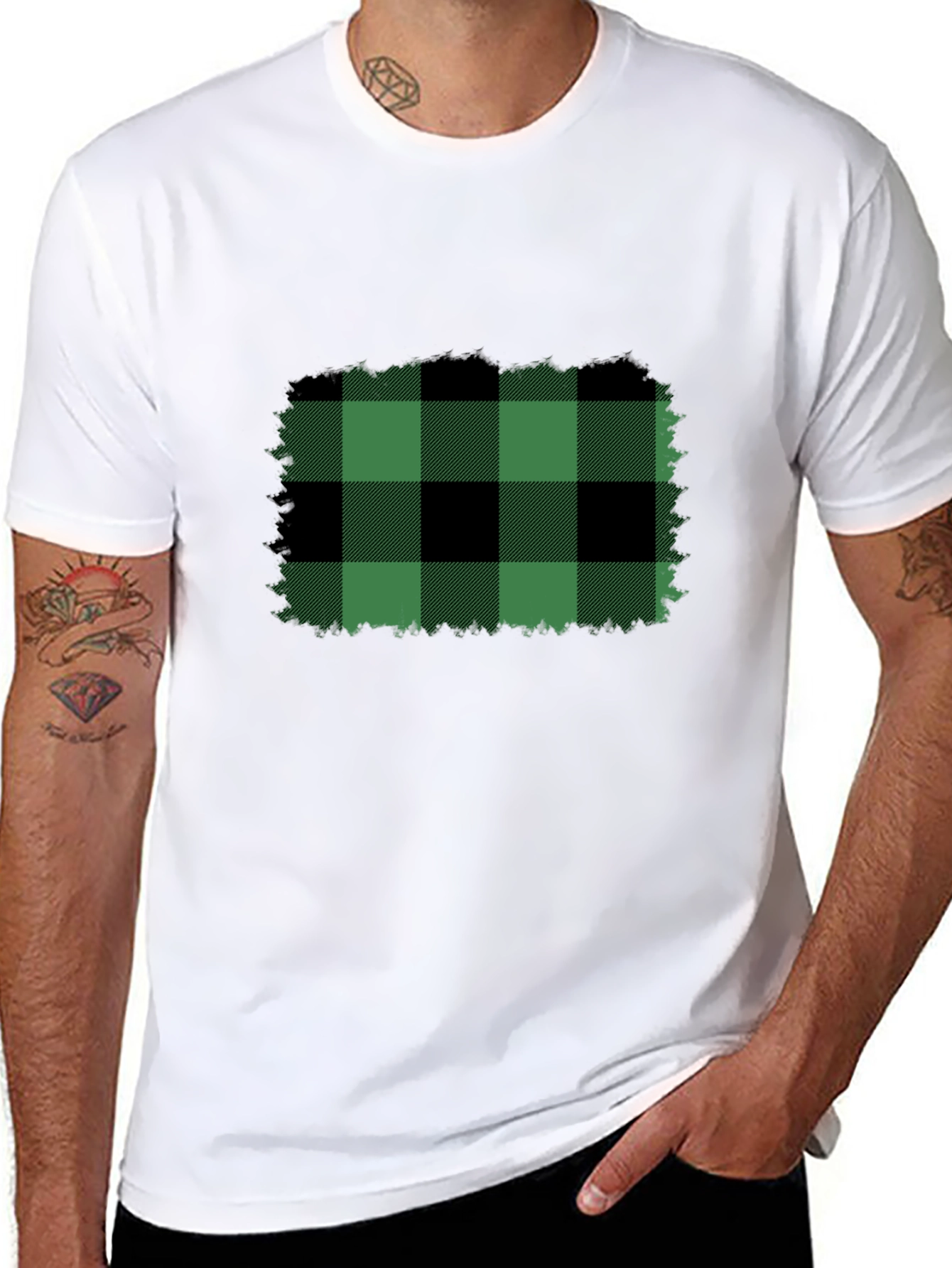Buffalo Plaid T-Shirt - Black Tee