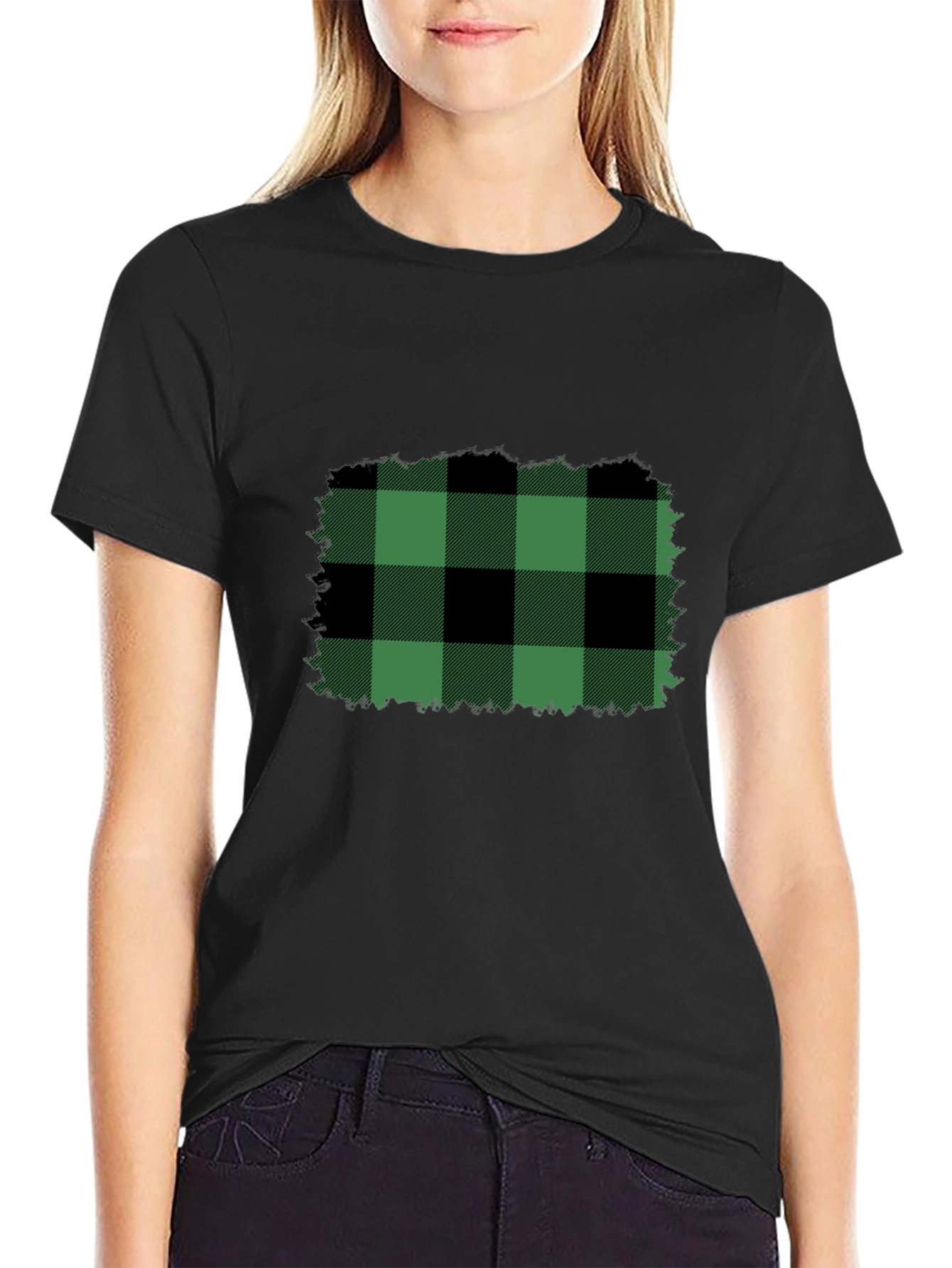 Buffalo Plaid T-Shirt - Black Tee