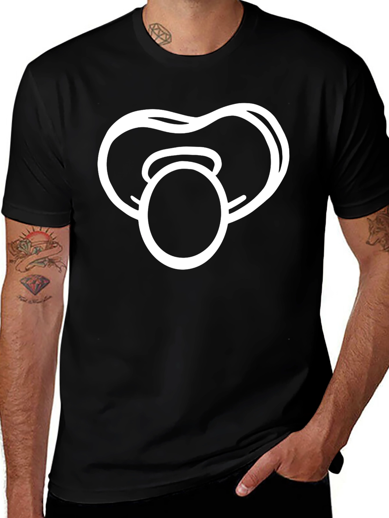 Pacifier Graphic Black T-Shirt