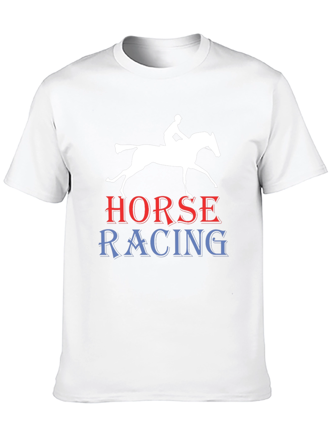 Horse Racing Graphic Tee - Black Cotton T-Shirt