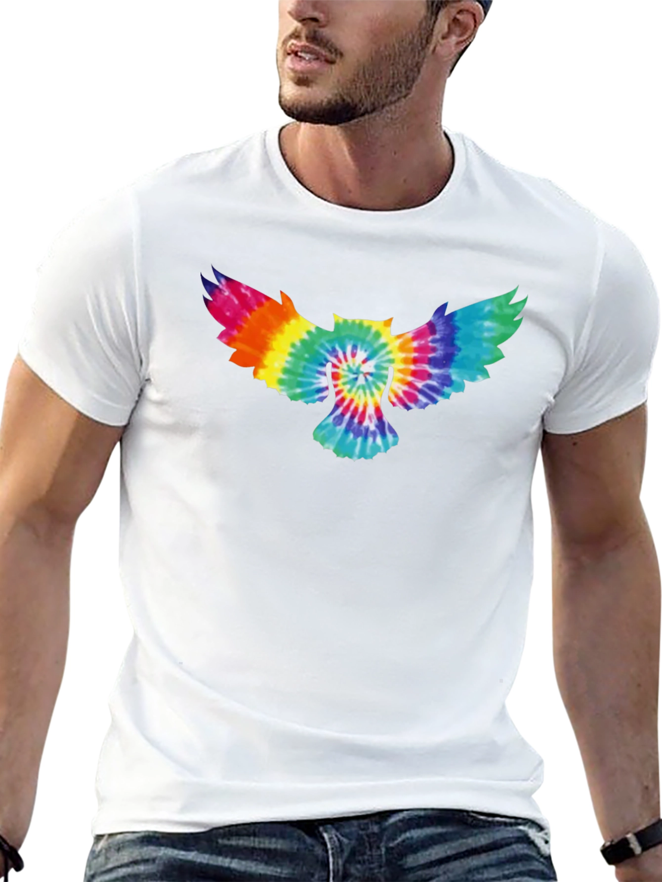 Tie-Dye Owl Graphic T-Shirt - Soft Cotton