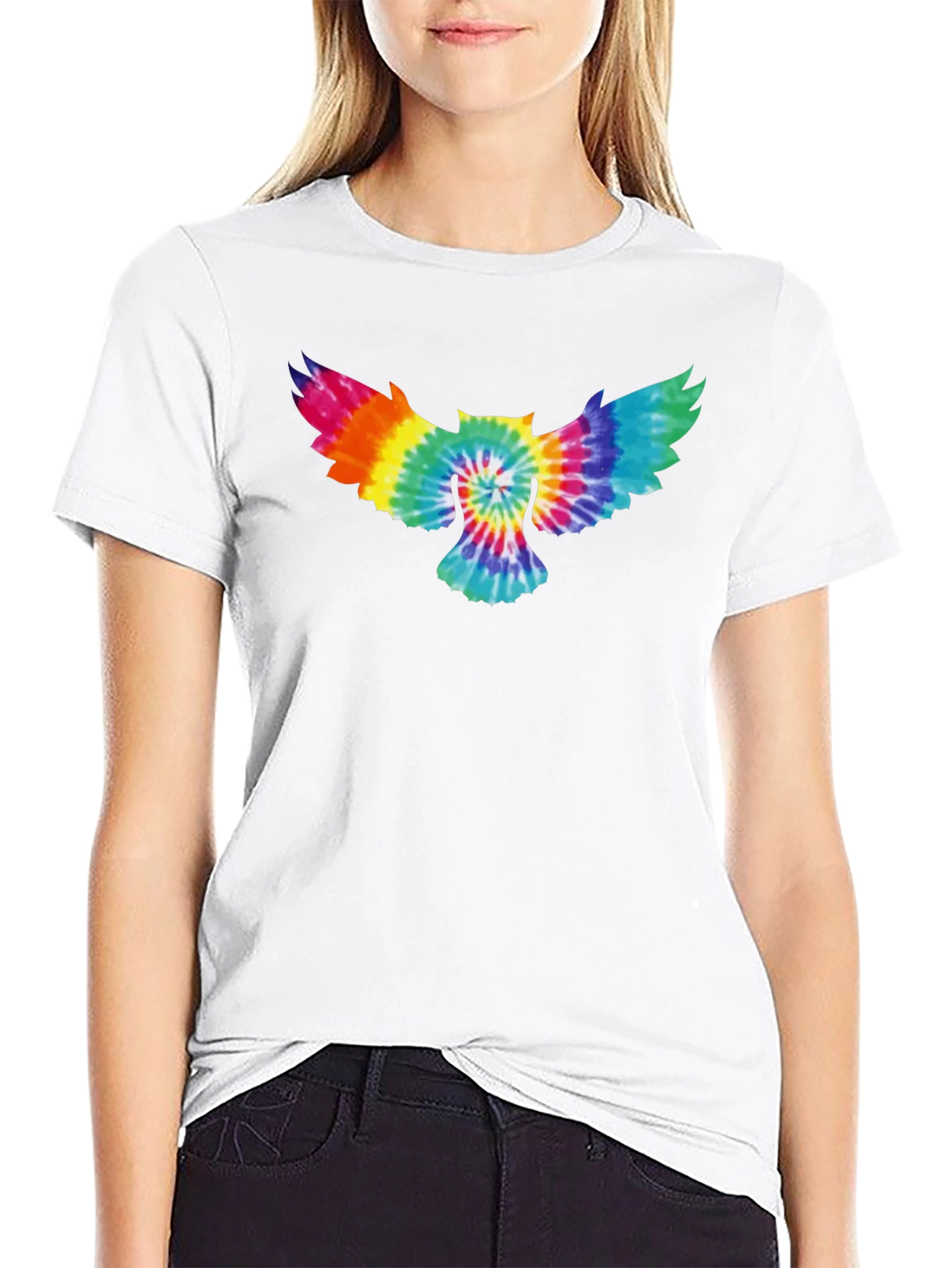 Tie-Dye Owl Graphic T-Shirt - Soft Cotton