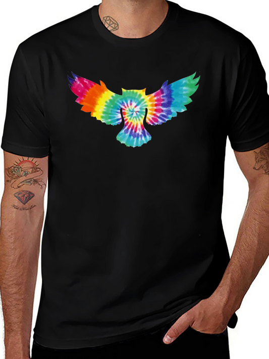 Tie-Dye Owl Graphic T-Shirt - Soft Cotton