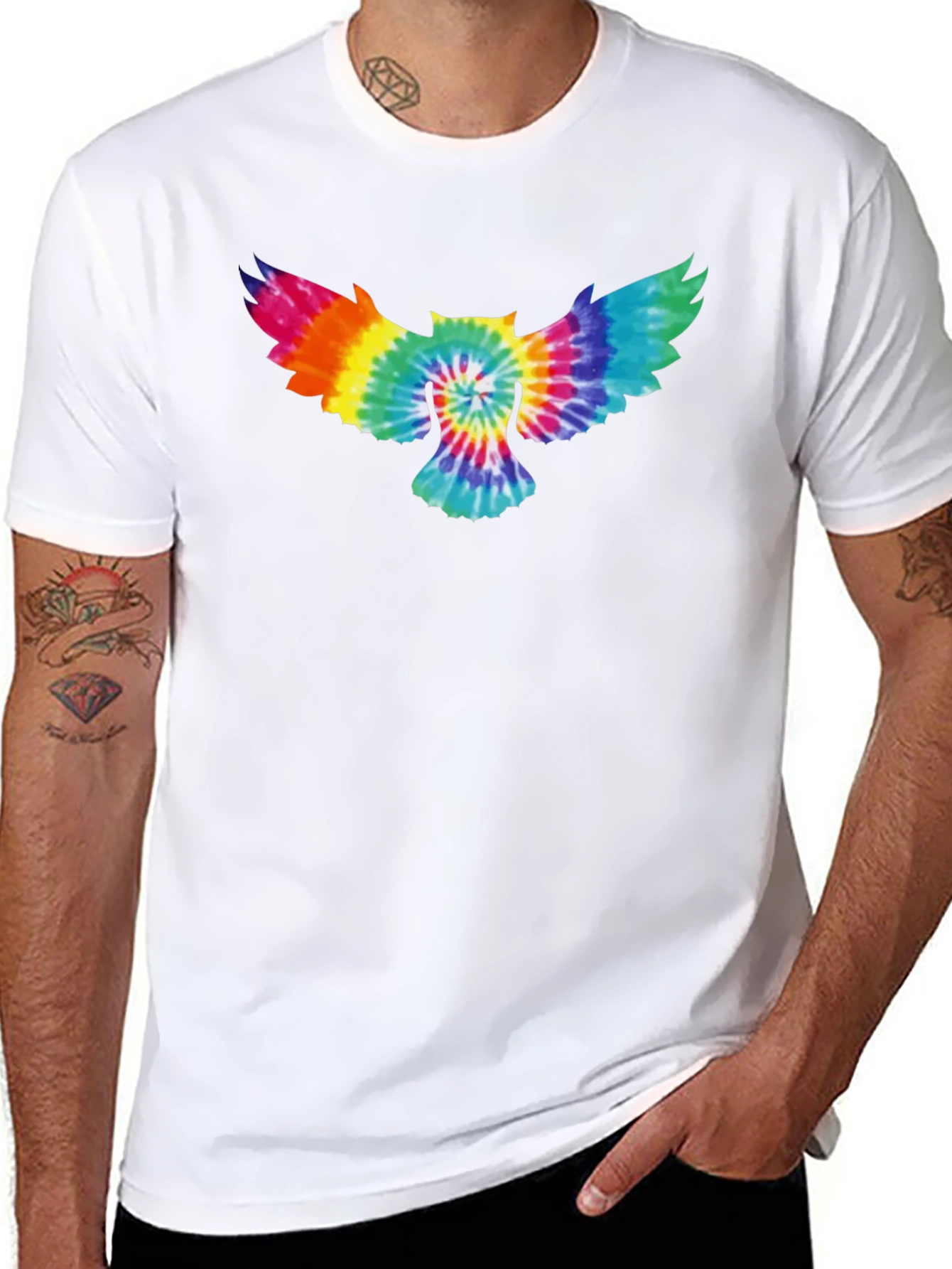 Tie-Dye Owl Graphic T-Shirt - Soft Cotton
