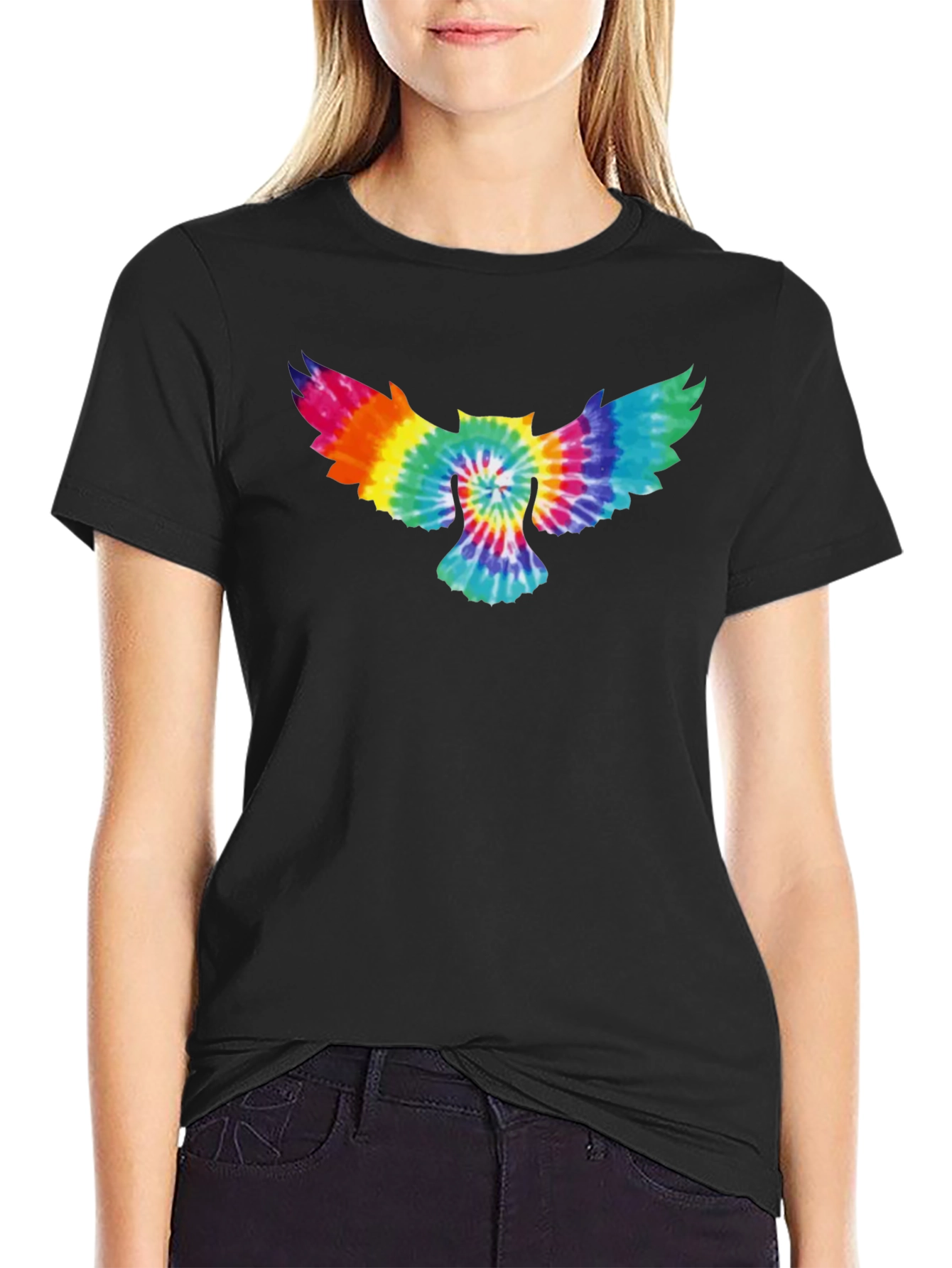 Tie-Dye Owl Graphic T-Shirt - Soft Cotton