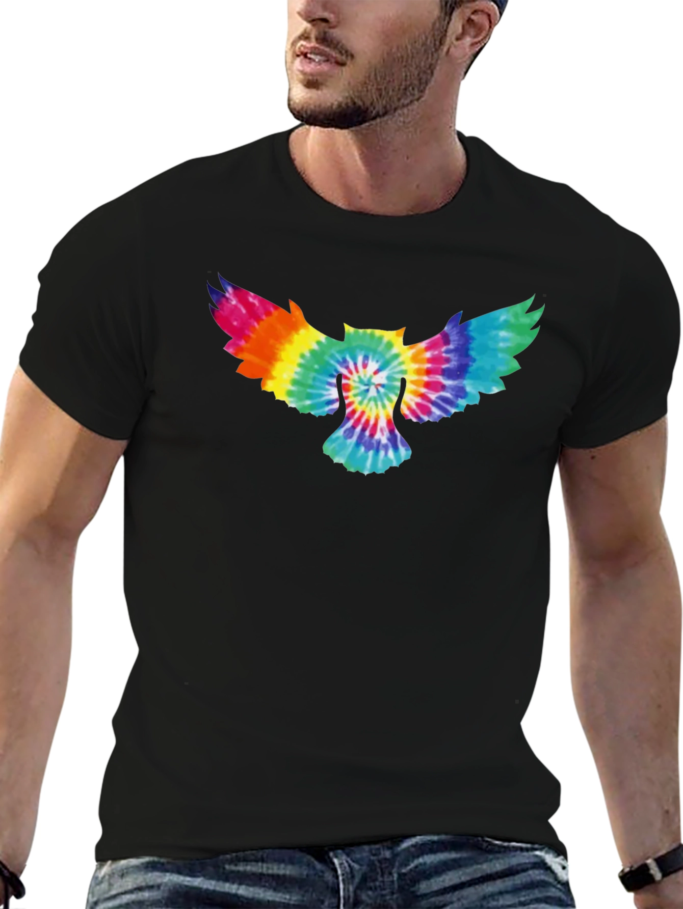 Tie-Dye Owl Graphic T-Shirt - Soft Cotton