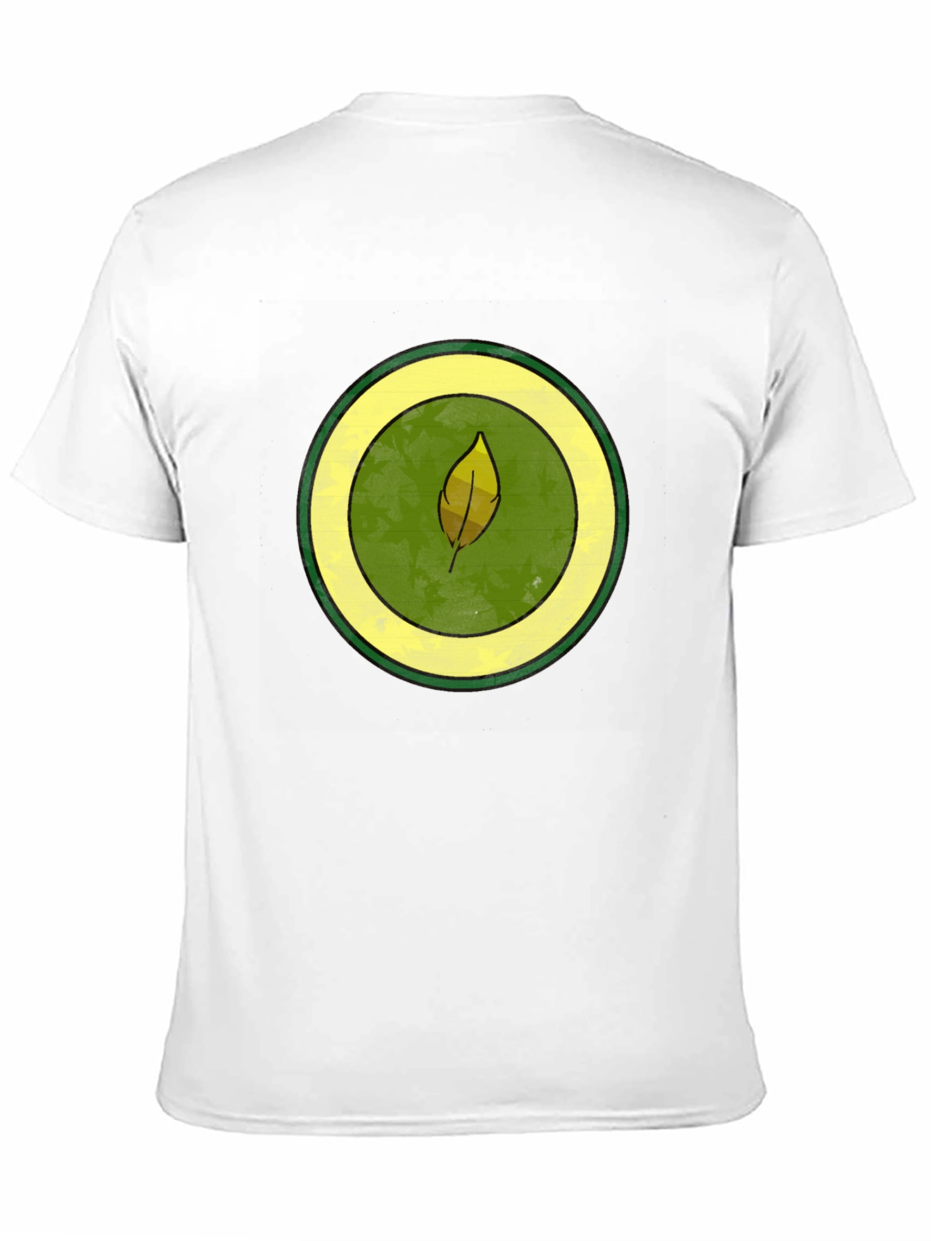 Leaf Circle Graphic Tee - Casual Black T-Shirt
