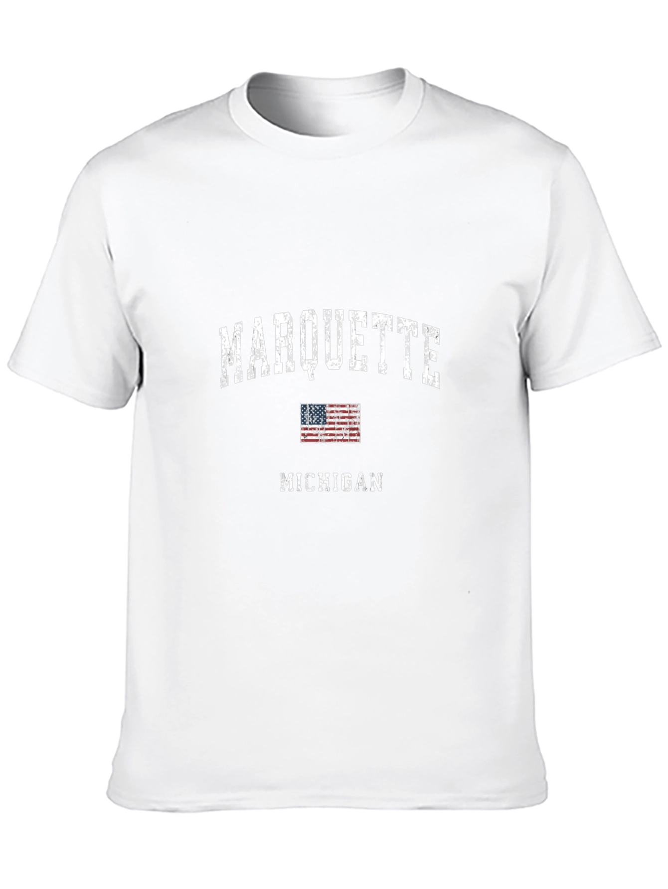 Marquette Michigan USA Flag Graphic Tee