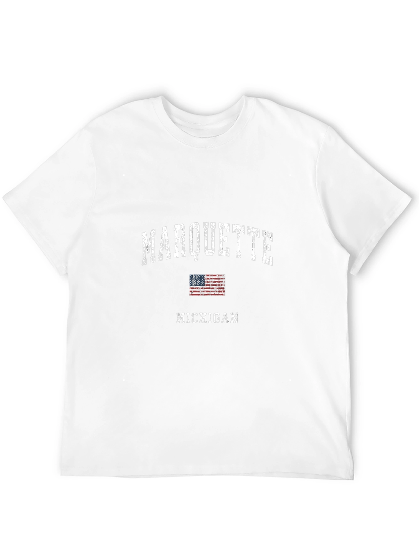 Marquette Michigan USA Flag Graphic Tee