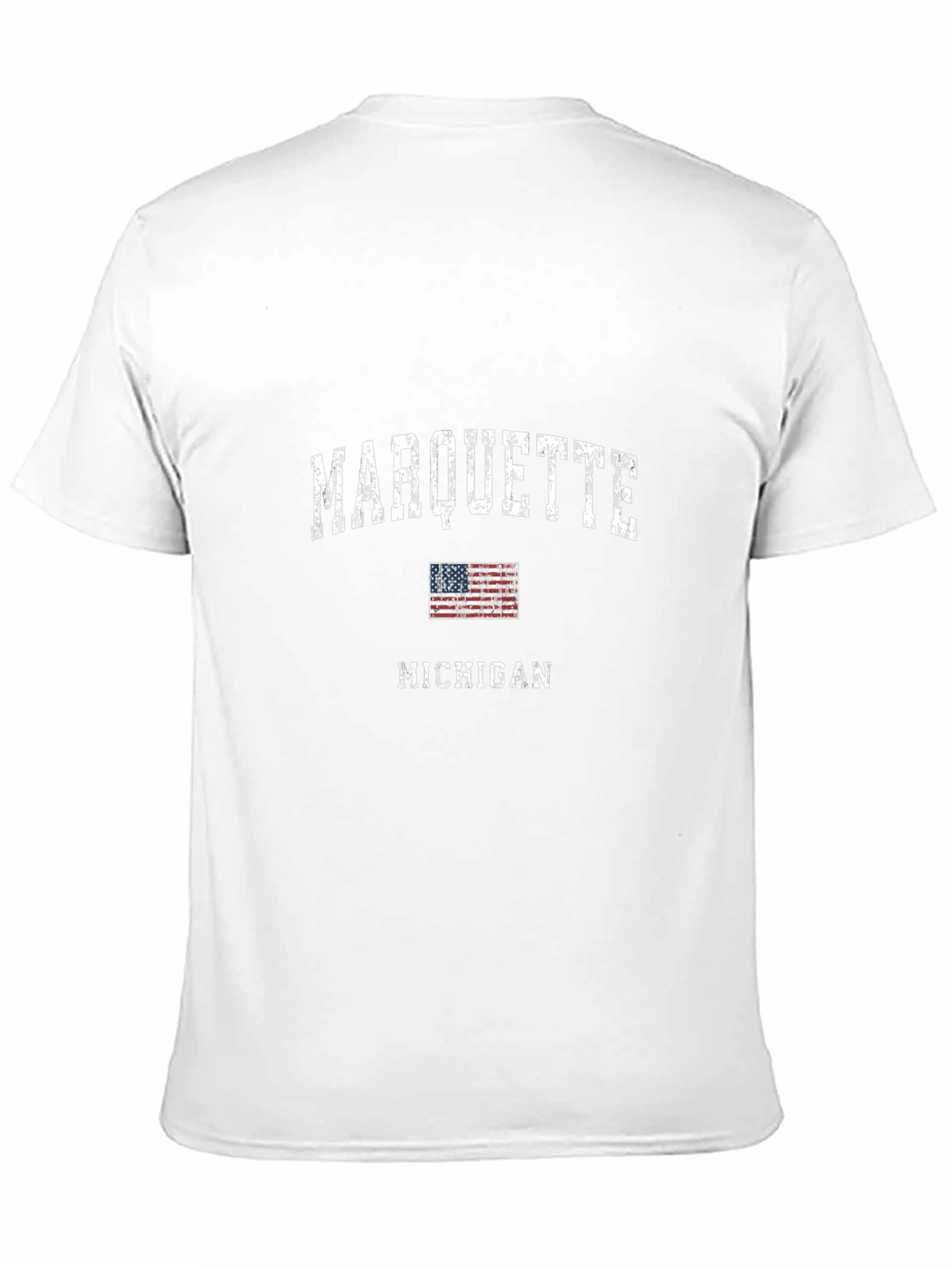Marquette Michigan USA Flag Graphic Tee