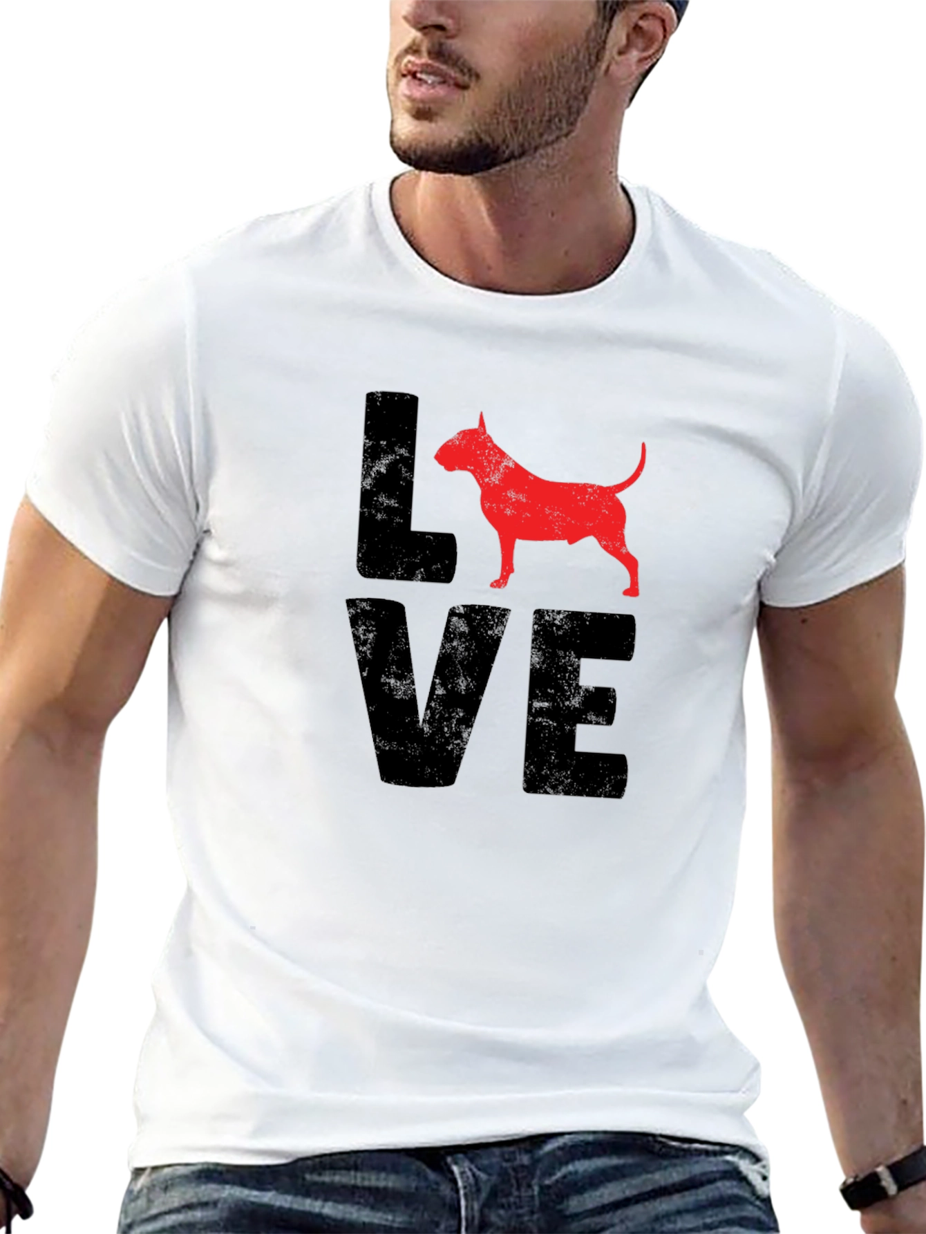 Love Bull Terrier Black T-Shirt