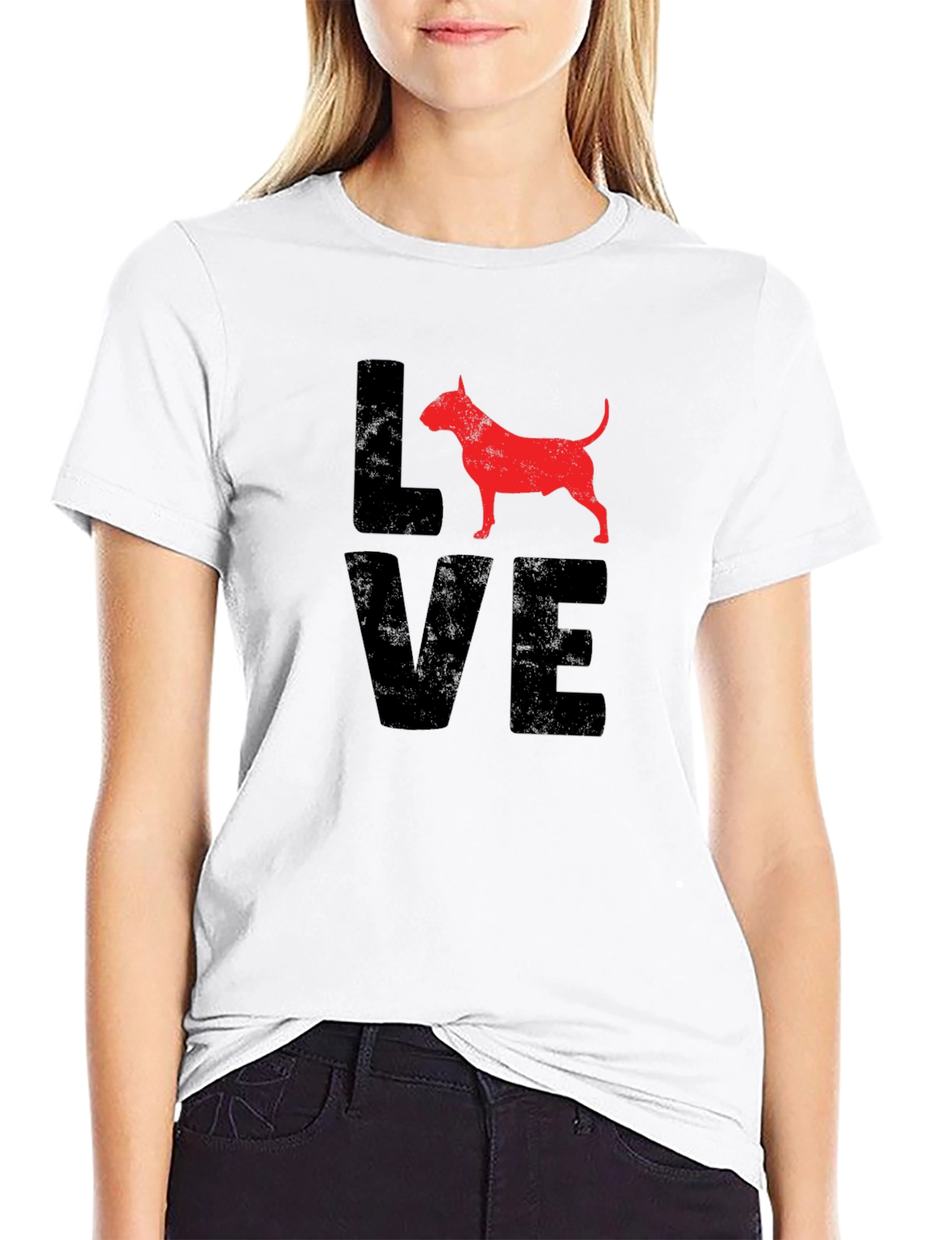Love Bull Terrier Black T-Shirt