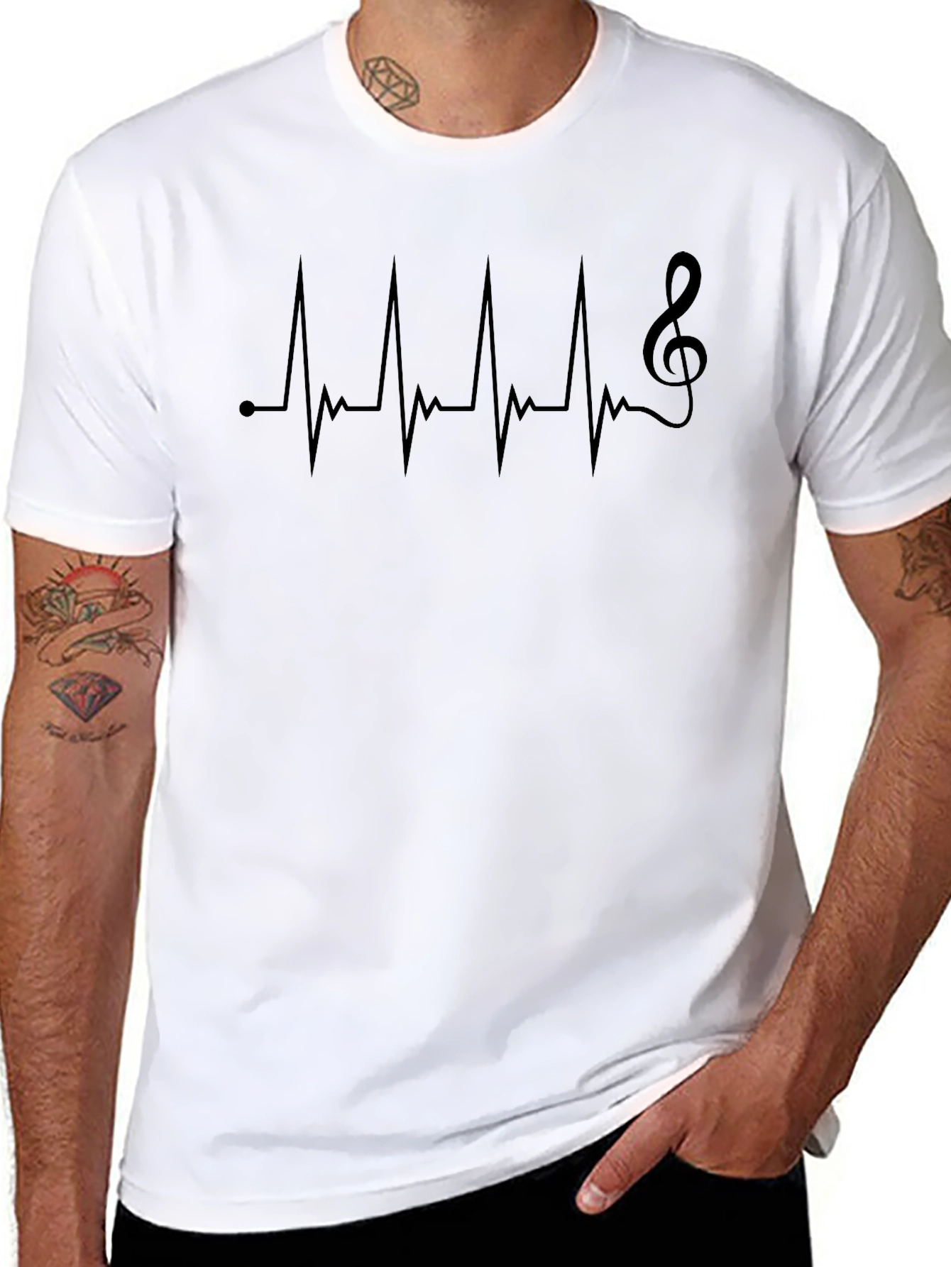 Music Heartbeat T-Shirt - Black