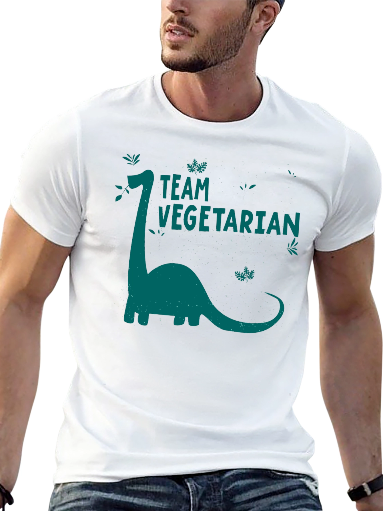 Team Vegetarian Dinosaur Graphic T-Shirt