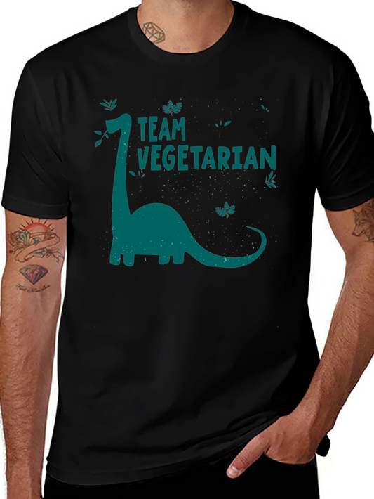 Team Vegetarian Dinosaur Graphic T-Shirt