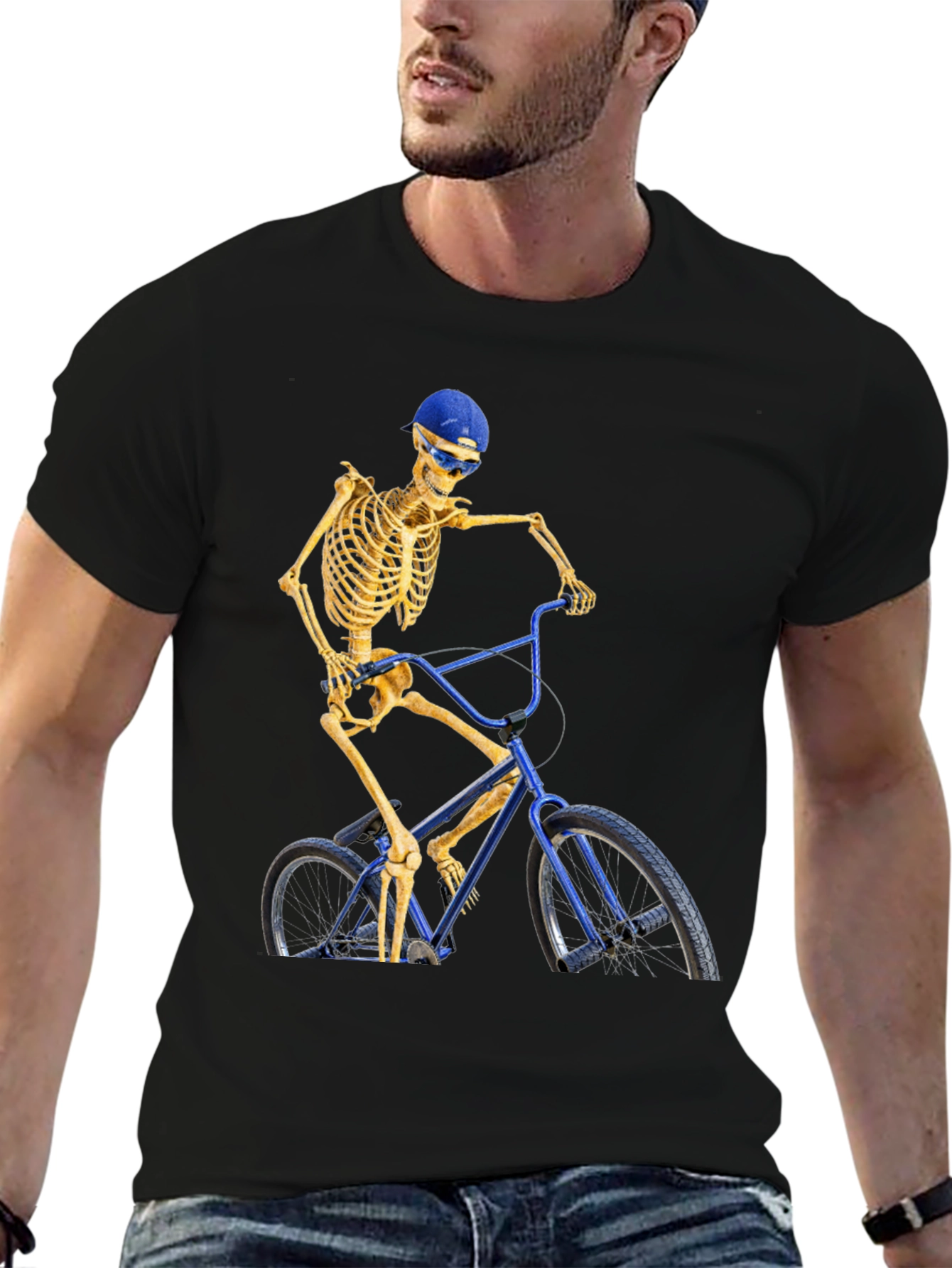 Skeleton Biker T-Shirt - Ride to the Grave!