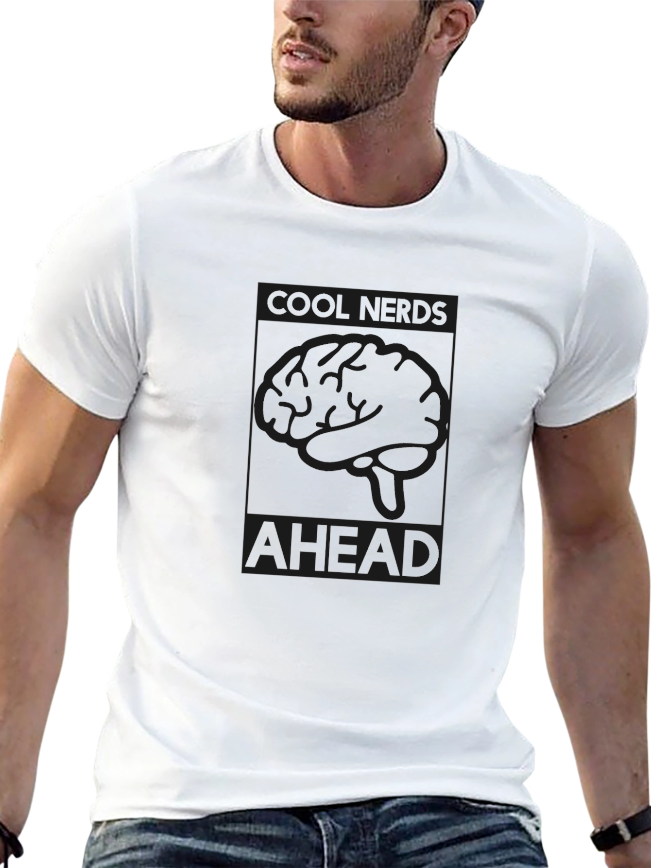 Cool Nerds Ahead Black Graphic Tee