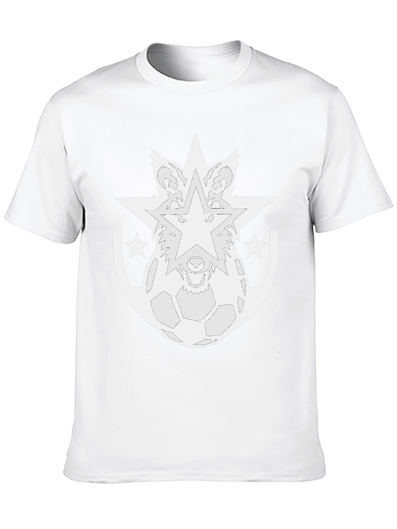 Wolf Star Soccer Graphic Tee - Cool Black T-Shirt