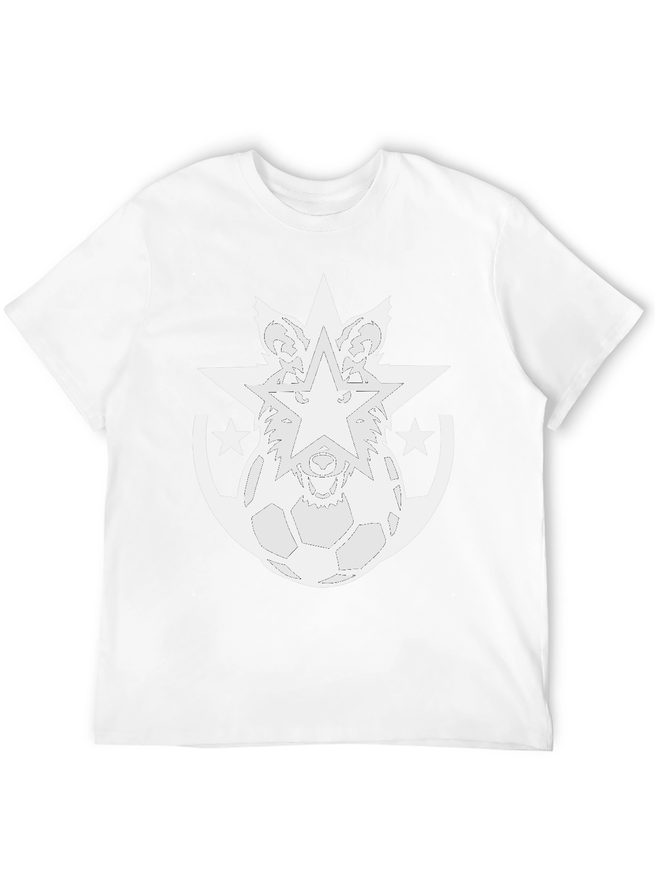 Wolf Star Soccer Graphic Tee - Cool Black T-Shirt