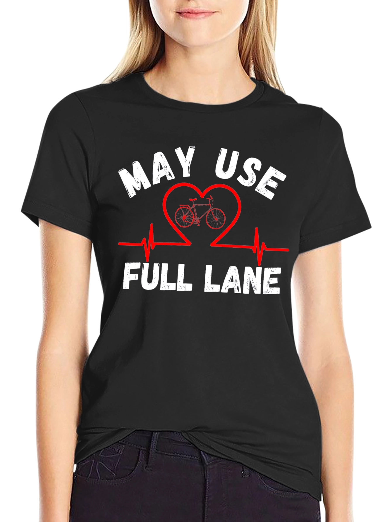 May Use Full Lane Black Graphic Tee