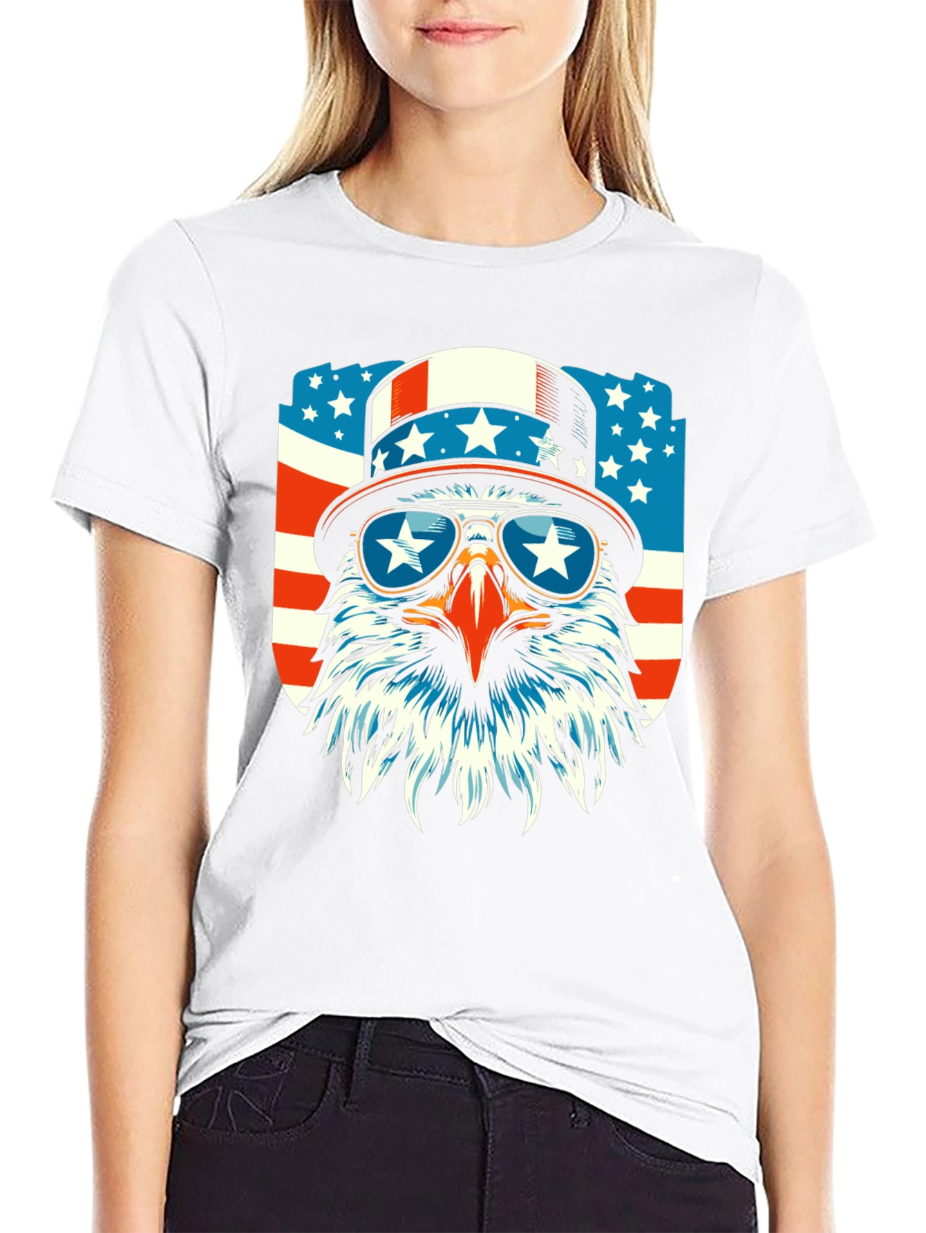 Patriotic Eagle Graphic Tee - USA Pride
