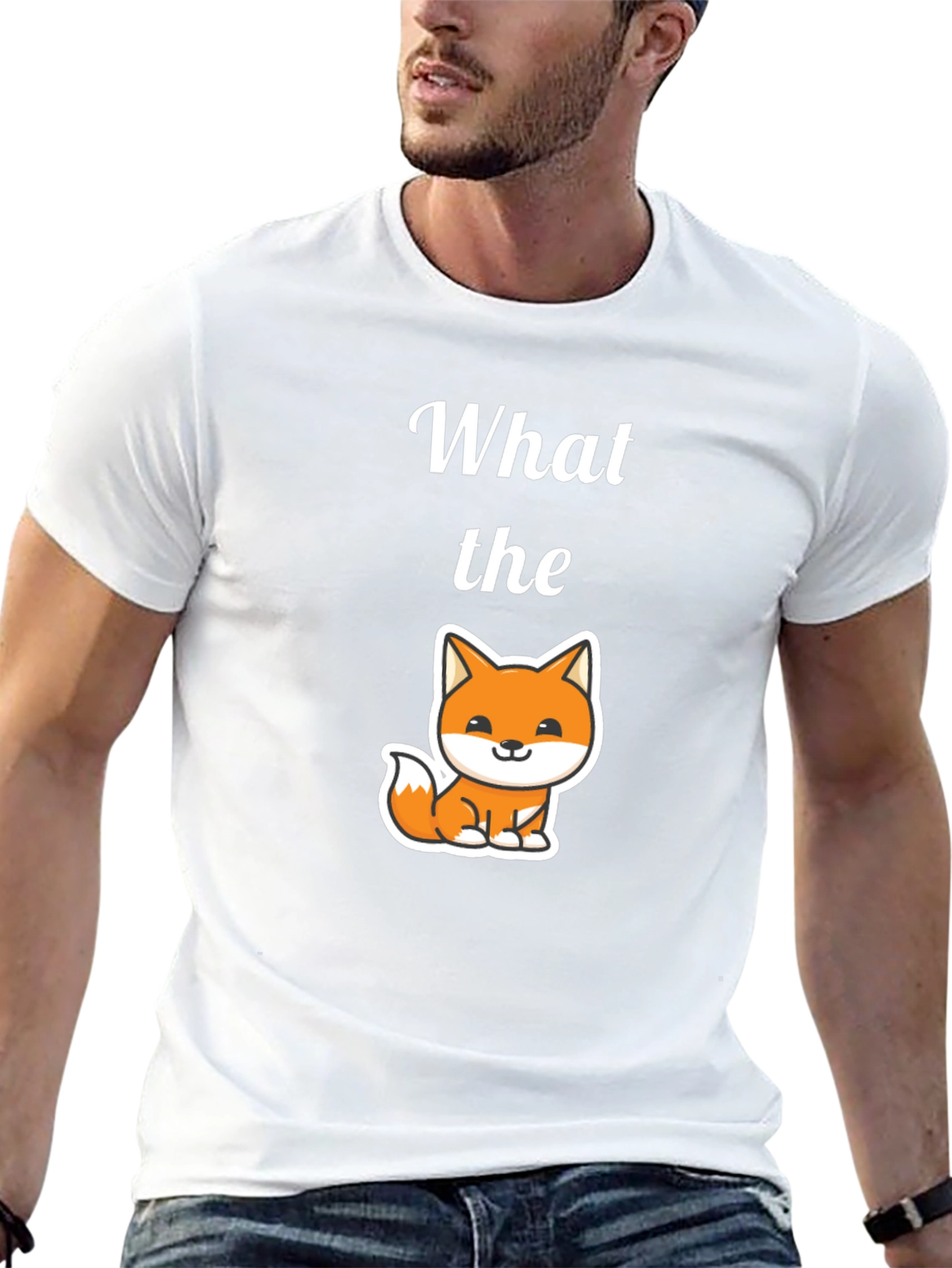 What the Fox T-Shirt Mens Black Tee