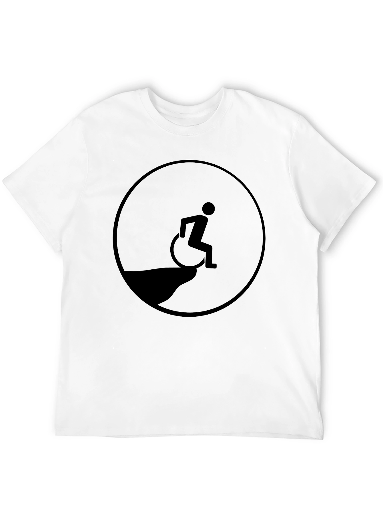 Edgy Humor T-Shirt - Wheelchair Cliff Design