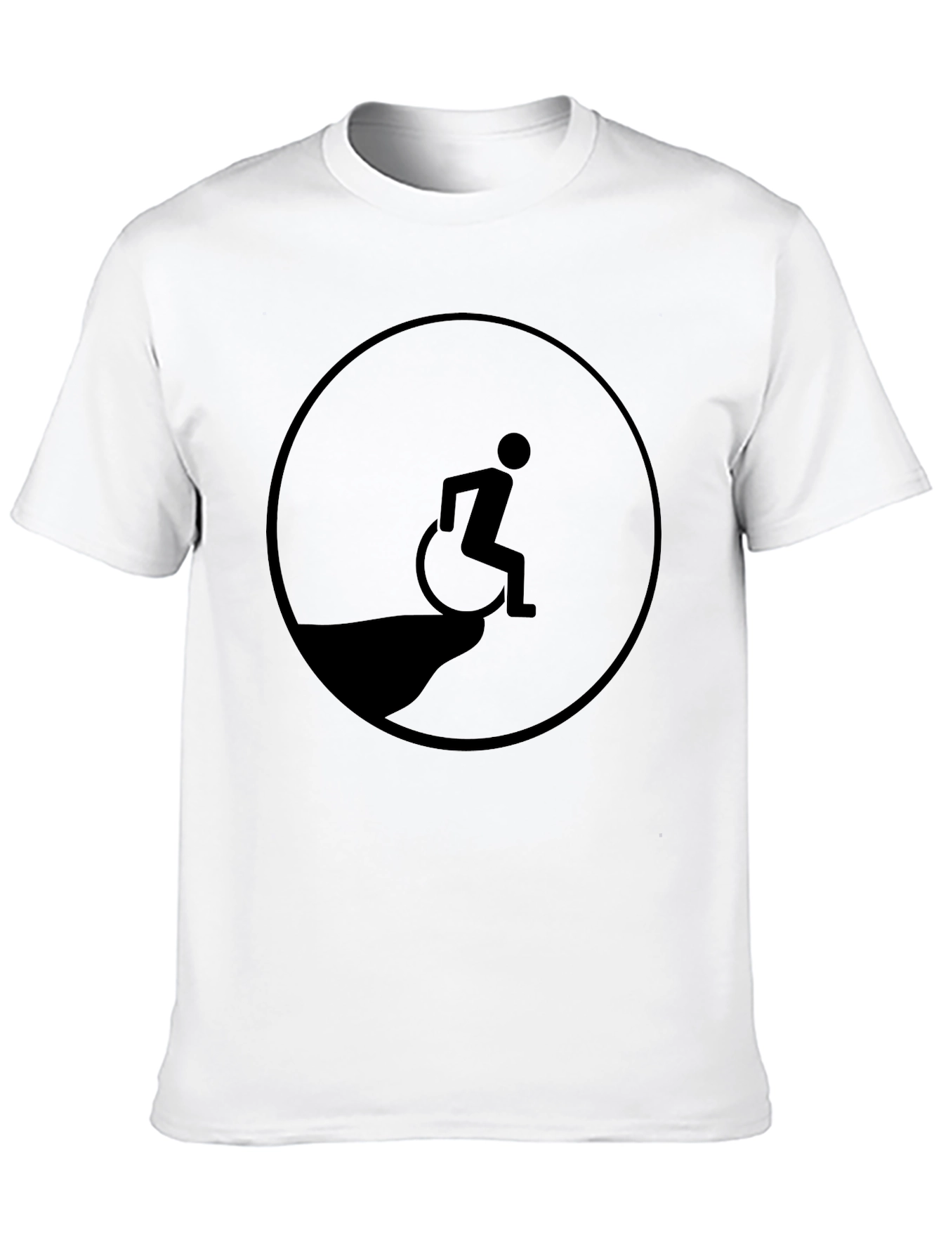 Edgy Humor T-Shirt - Wheelchair Cliff Design