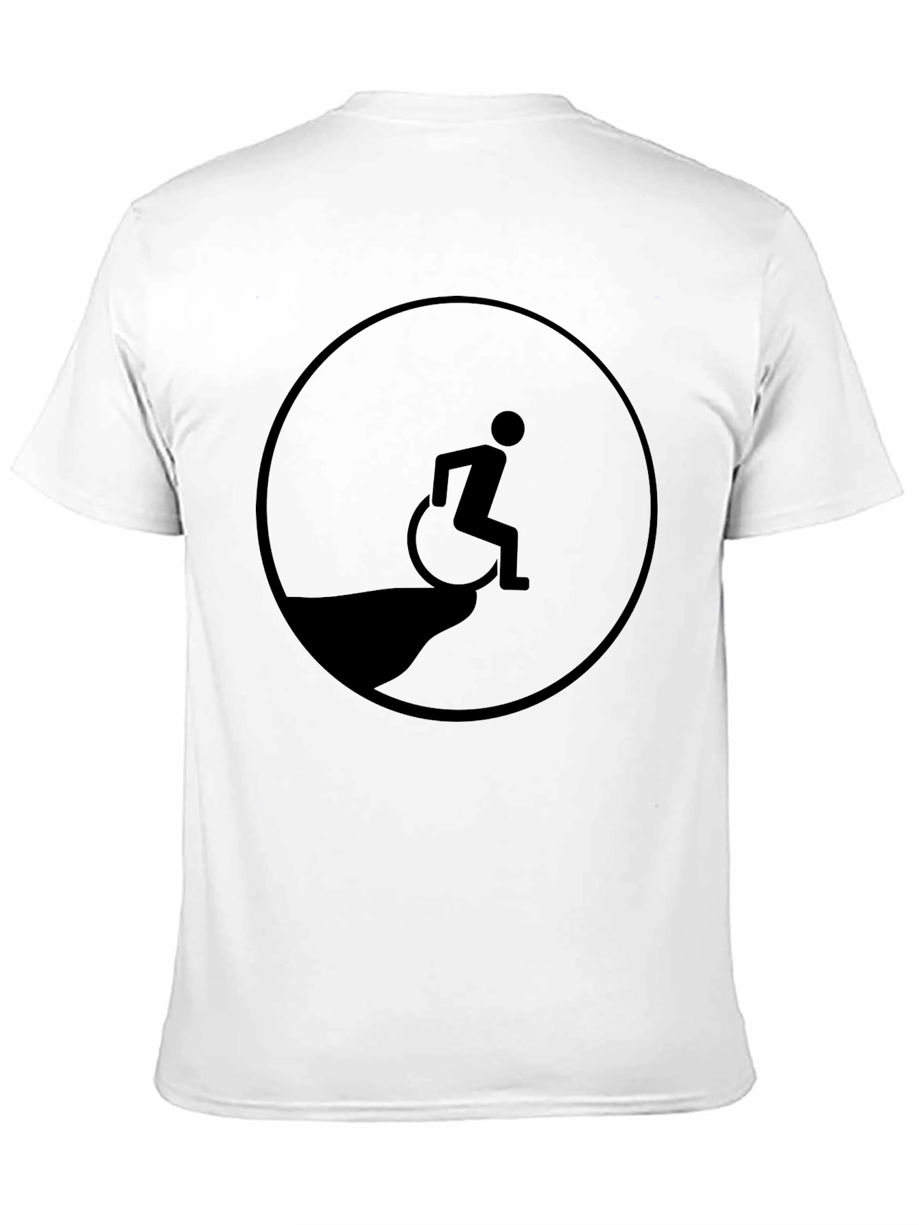 Edgy Humor T-Shirt - Wheelchair Cliff Design