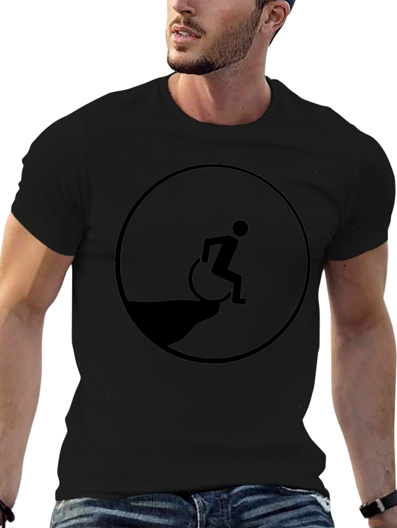 Edgy Humor T-Shirt - Wheelchair Cliff Design