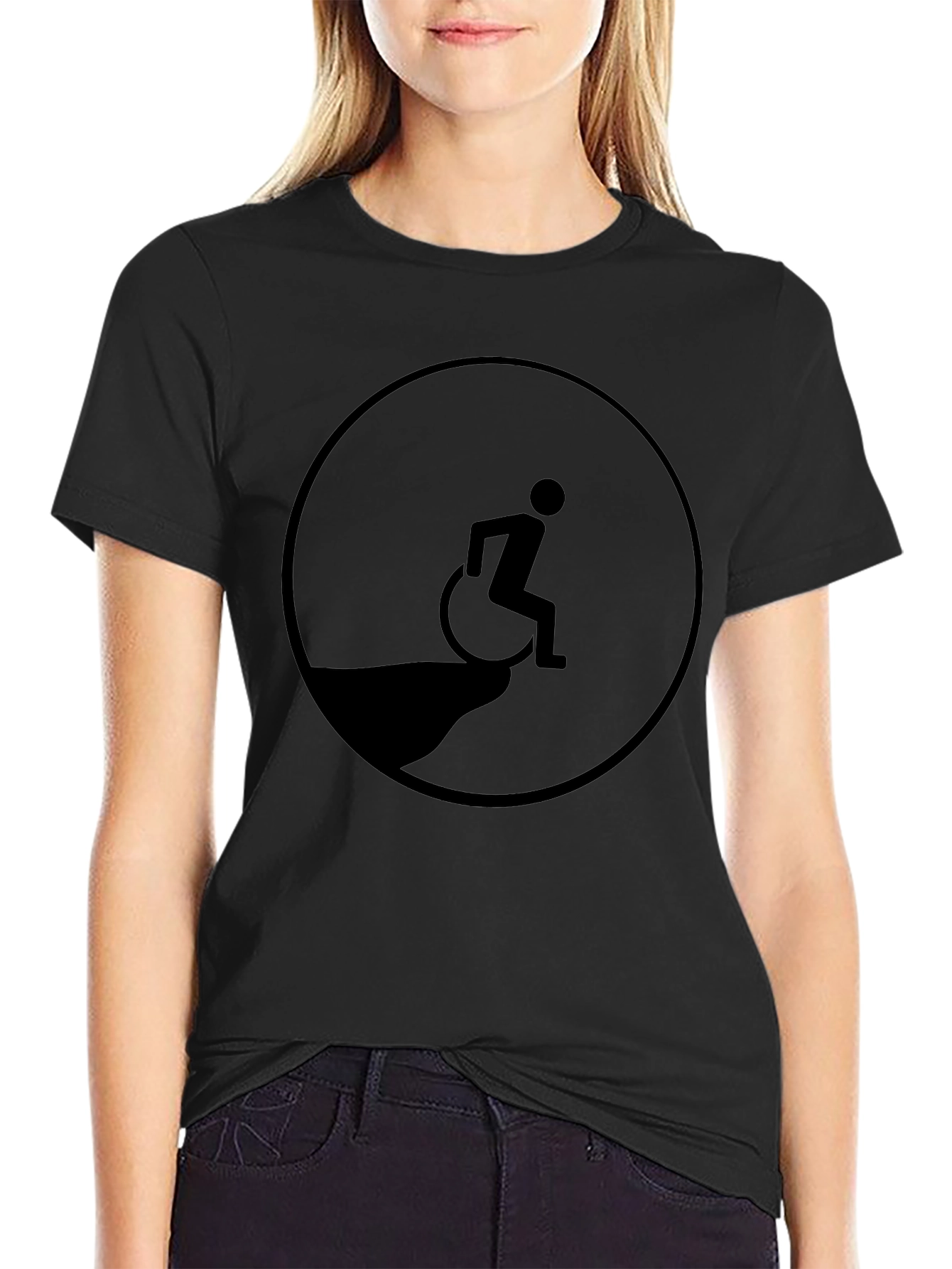 Edgy Humor T-Shirt - Wheelchair Cliff Design