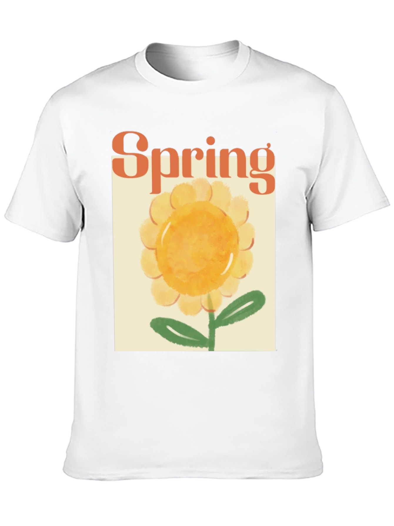 Spring Flower Graphic Tee - Black Cotton T-Shirt