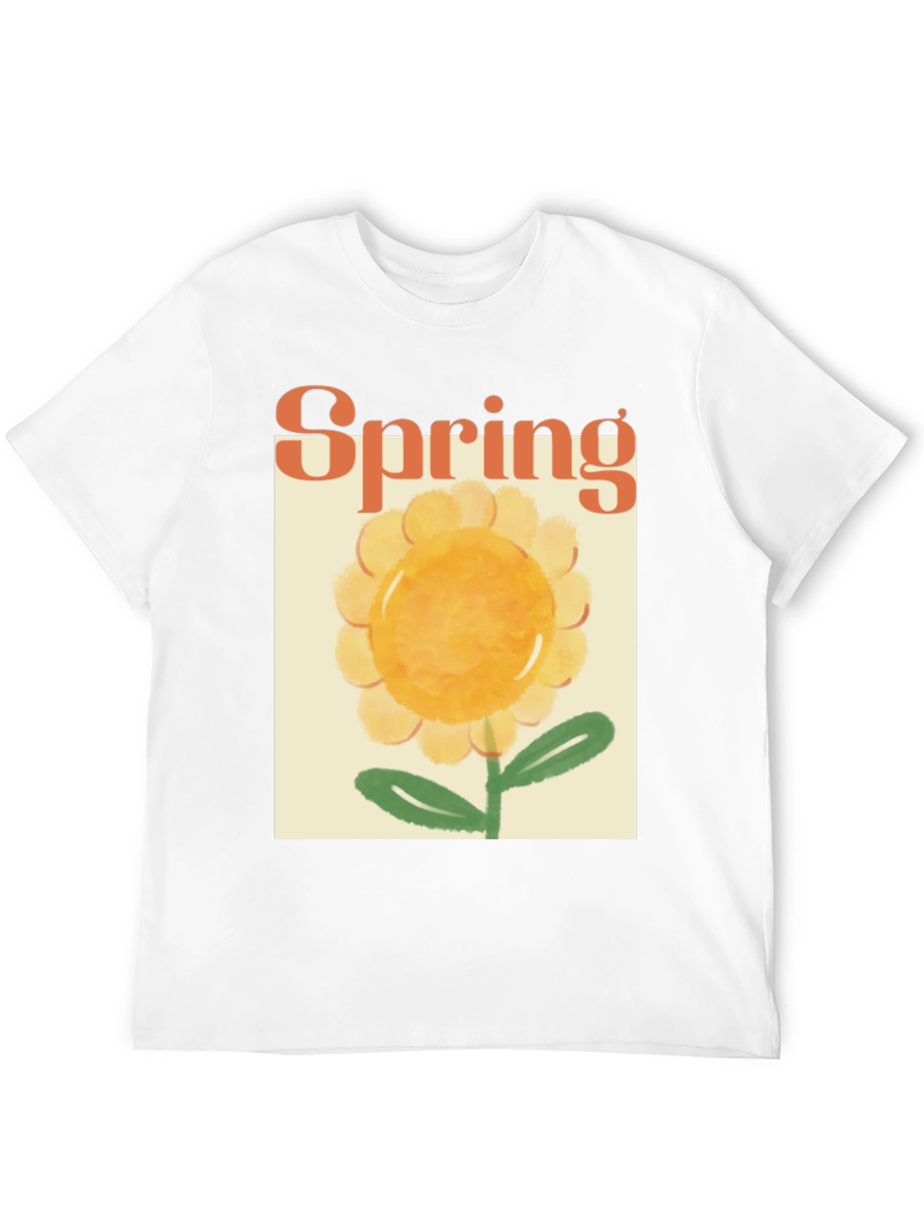 Spring Flower Graphic Tee - Black Cotton T-Shirt