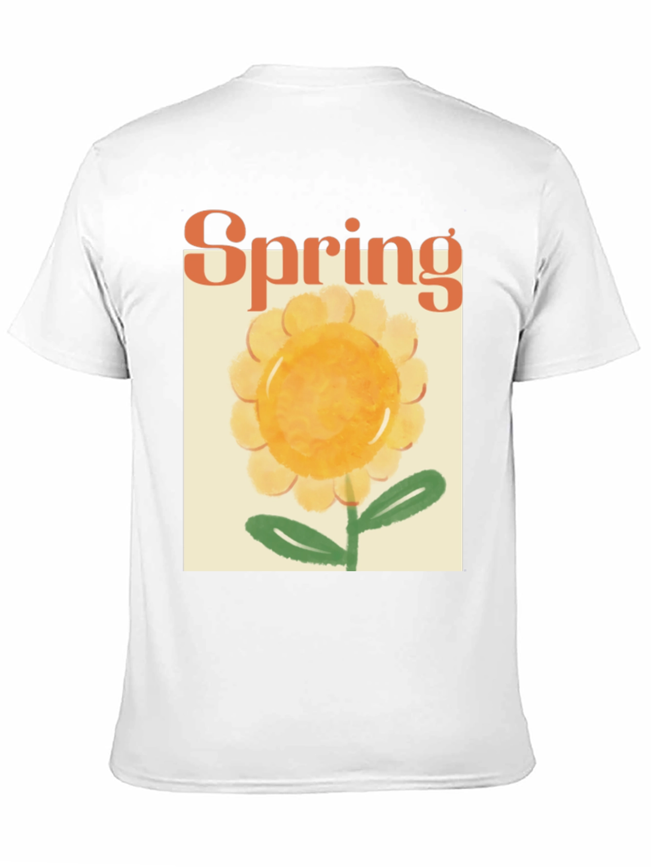 Spring Flower Graphic Tee - Black Cotton T-Shirt