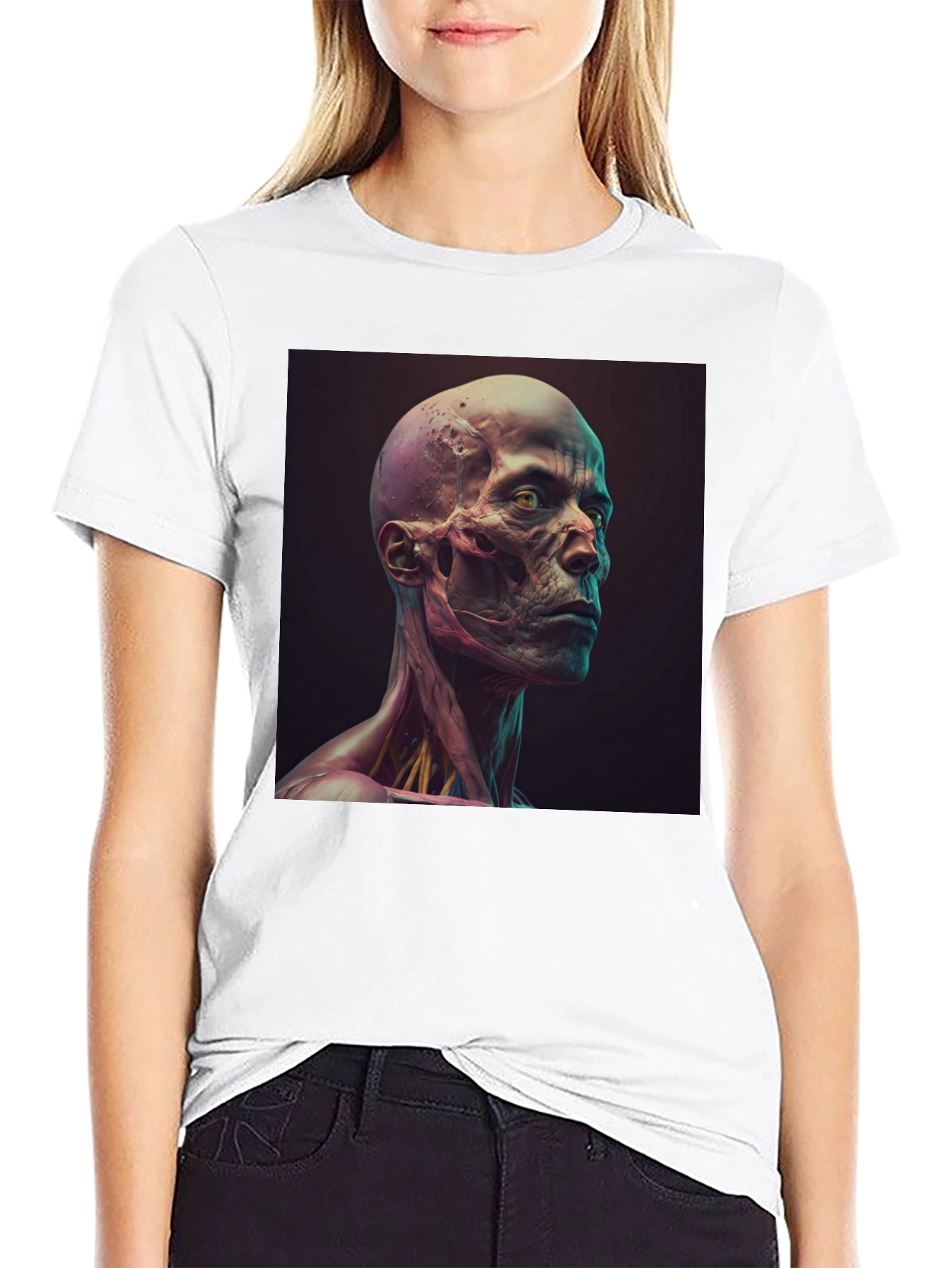 Anatomical Skull Graphic Tee - Unique Art Shirt
