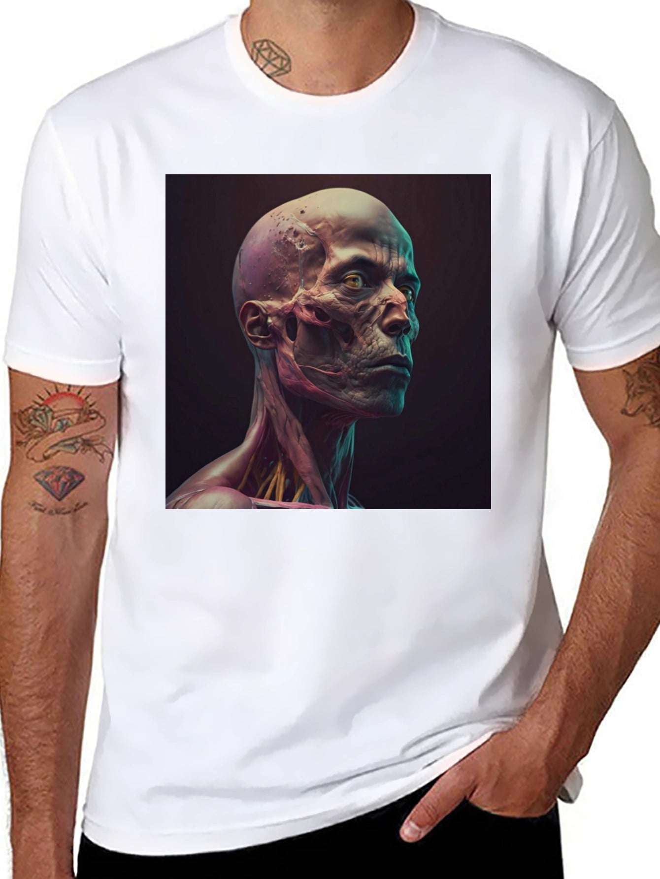 Anatomical Skull Graphic Tee - Unique Art Shirt