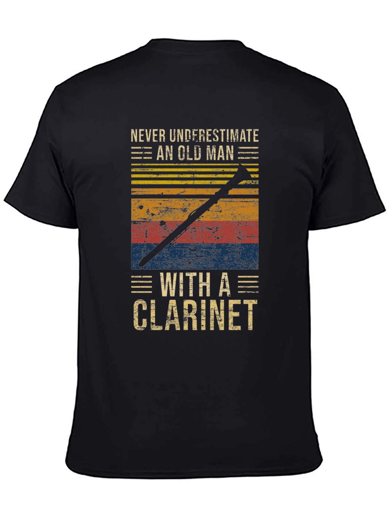 Never Underestimate Old Man with Clarinet T-Shirt