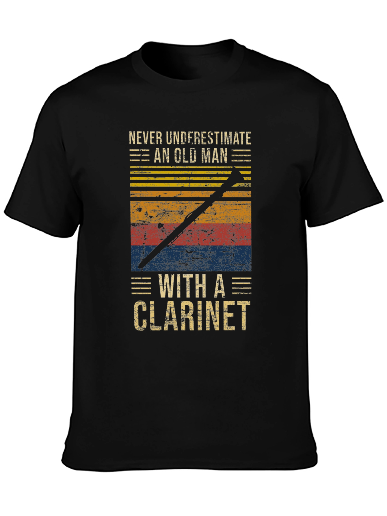 Never Underestimate Old Man with Clarinet T-Shirt