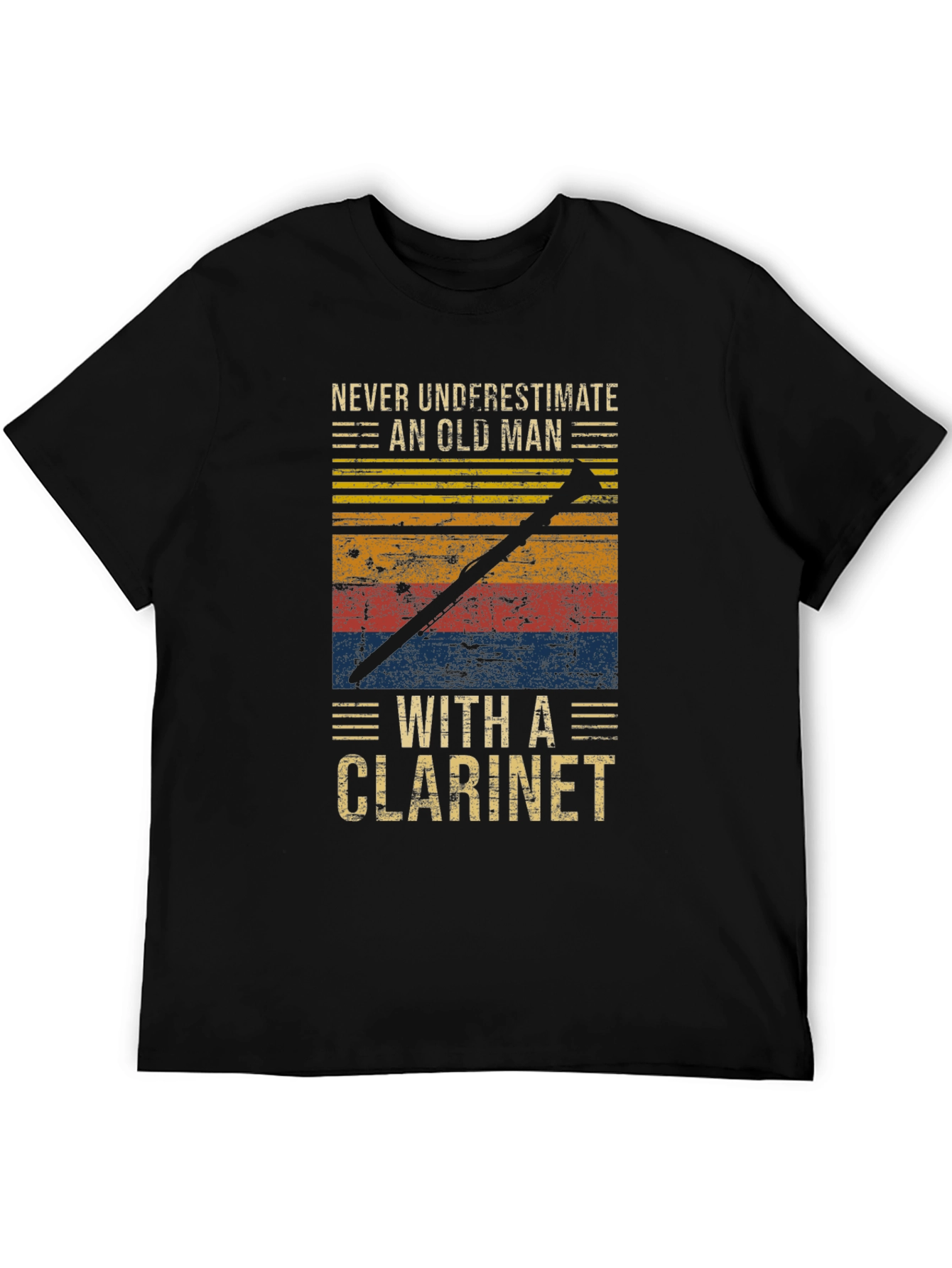 Never Underestimate Old Man with Clarinet T-Shirt
