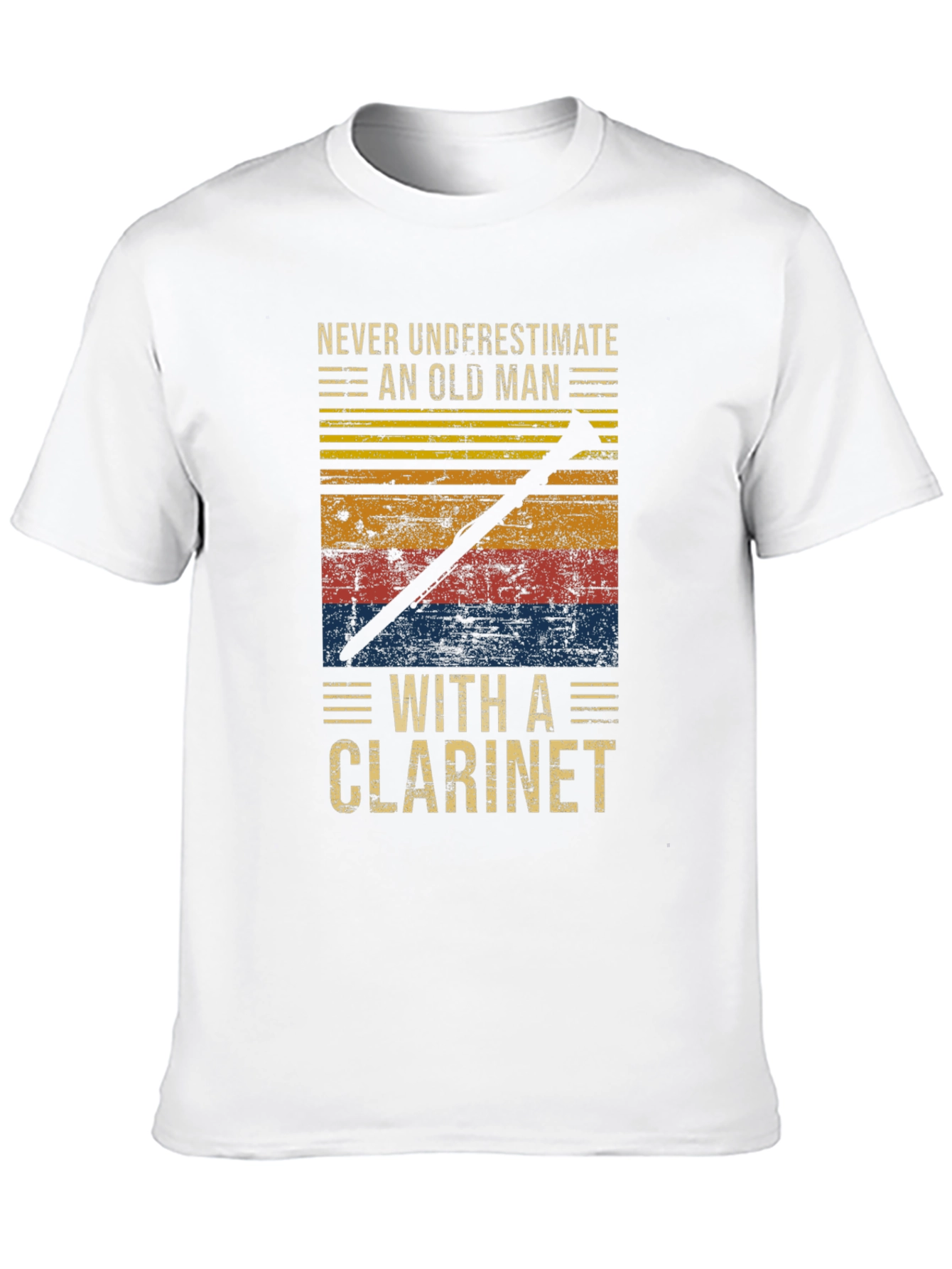 Never Underestimate Old Man with Clarinet T-Shirt