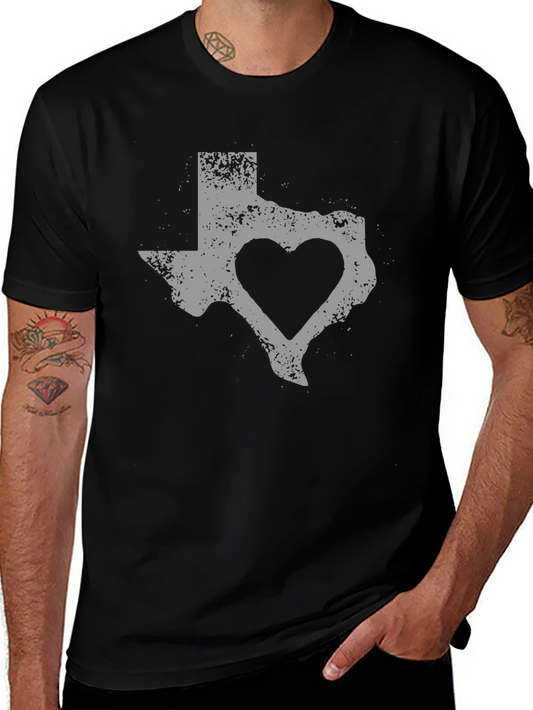 Texas Heart T-Shirt - Distressed State Pride Tee