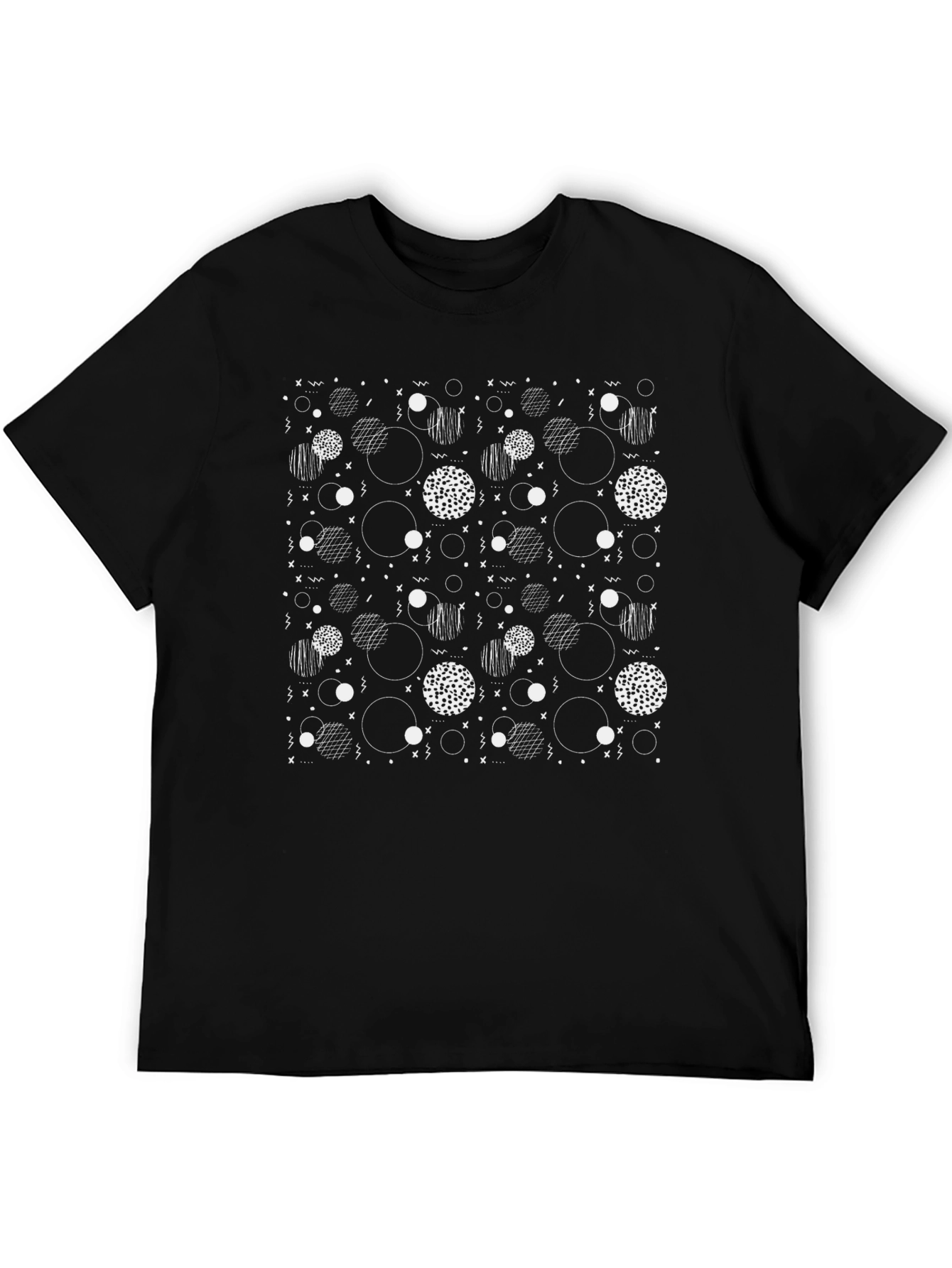 Modern Black T-Shirt with Abstract Pattern