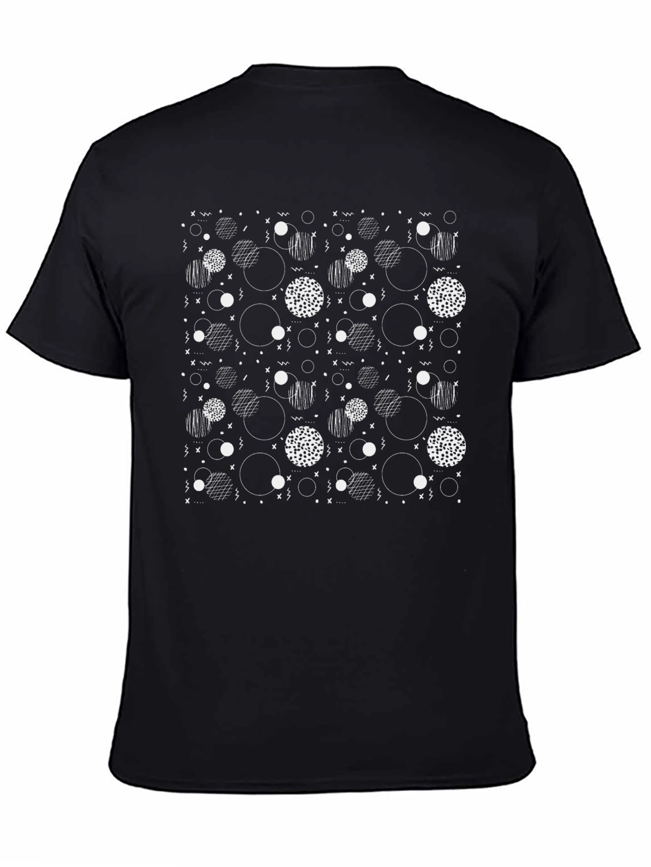 Modern Black T-Shirt with Abstract Pattern