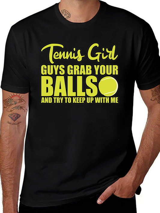 Tennis Girl Balls Graphic T-Shirt