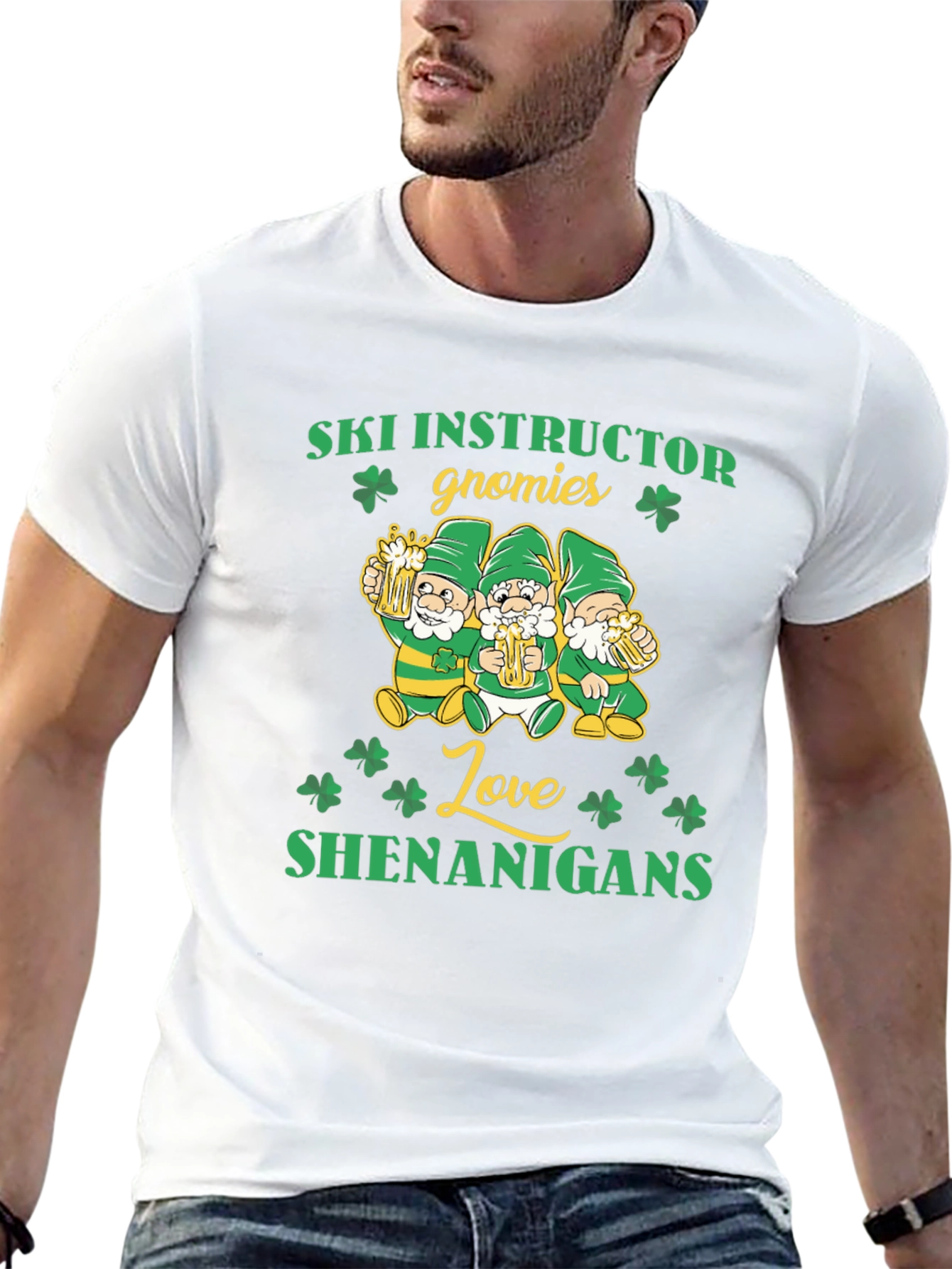 Ski Instructor Gnomies St. Patricks Day T-Shirt
