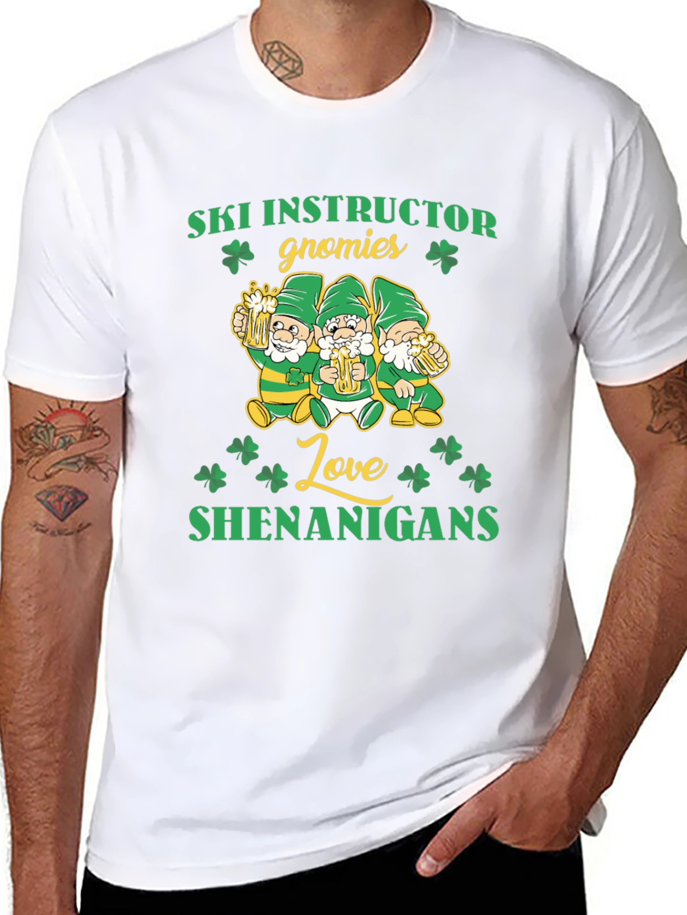 Ski Instructor Gnomies St. Patricks Day T-Shirt