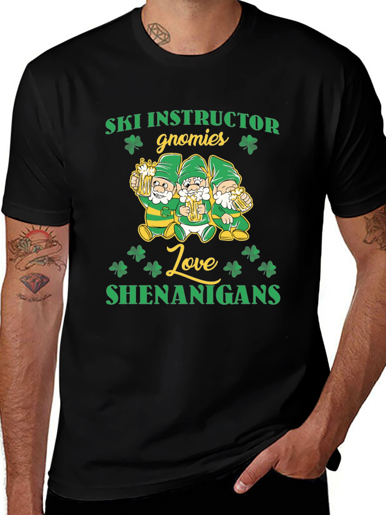 Ski Instructor Gnomies St. Patricks Day T-Shirt
